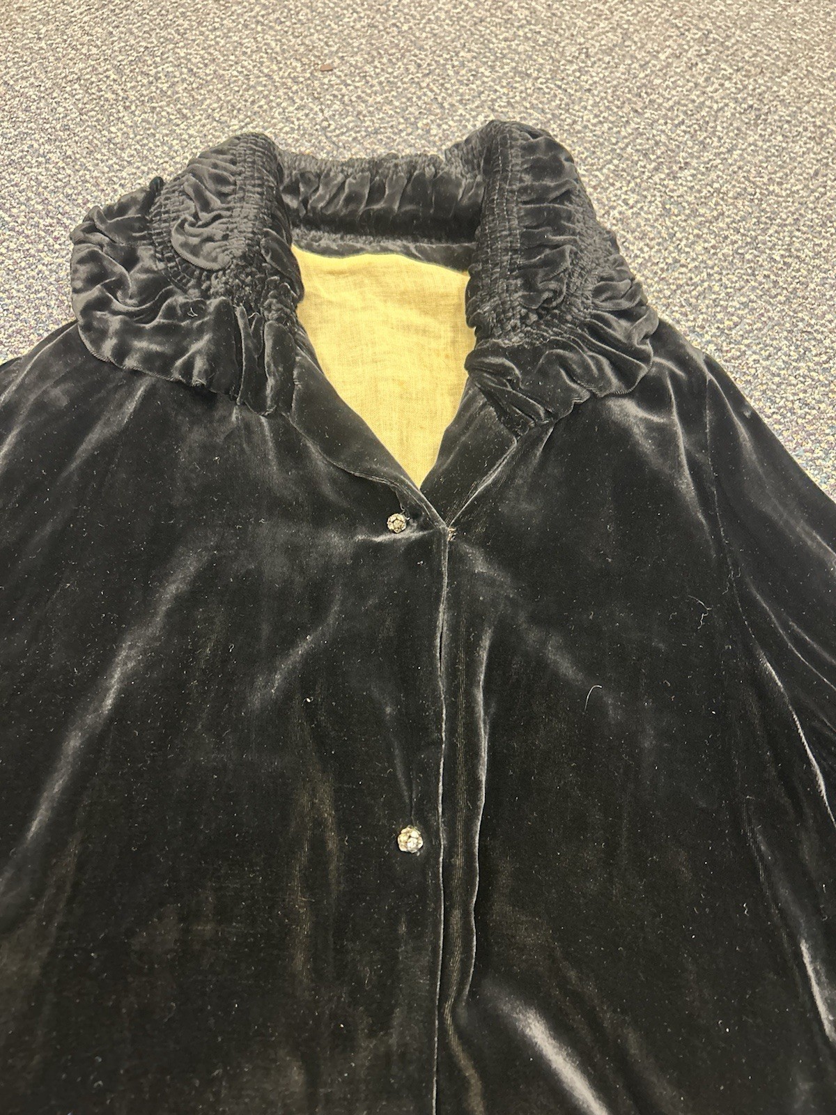 1930s Silk Velvet Opera Coat Jacket Holiday Dress Bishop Sleeve Vintage M/L