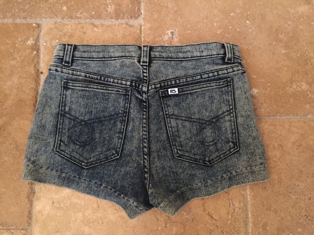 LIPS Jeans NYC VINTAGE! 80’s Dk Acid Washed High Waisted Francois Jean Shorts 26