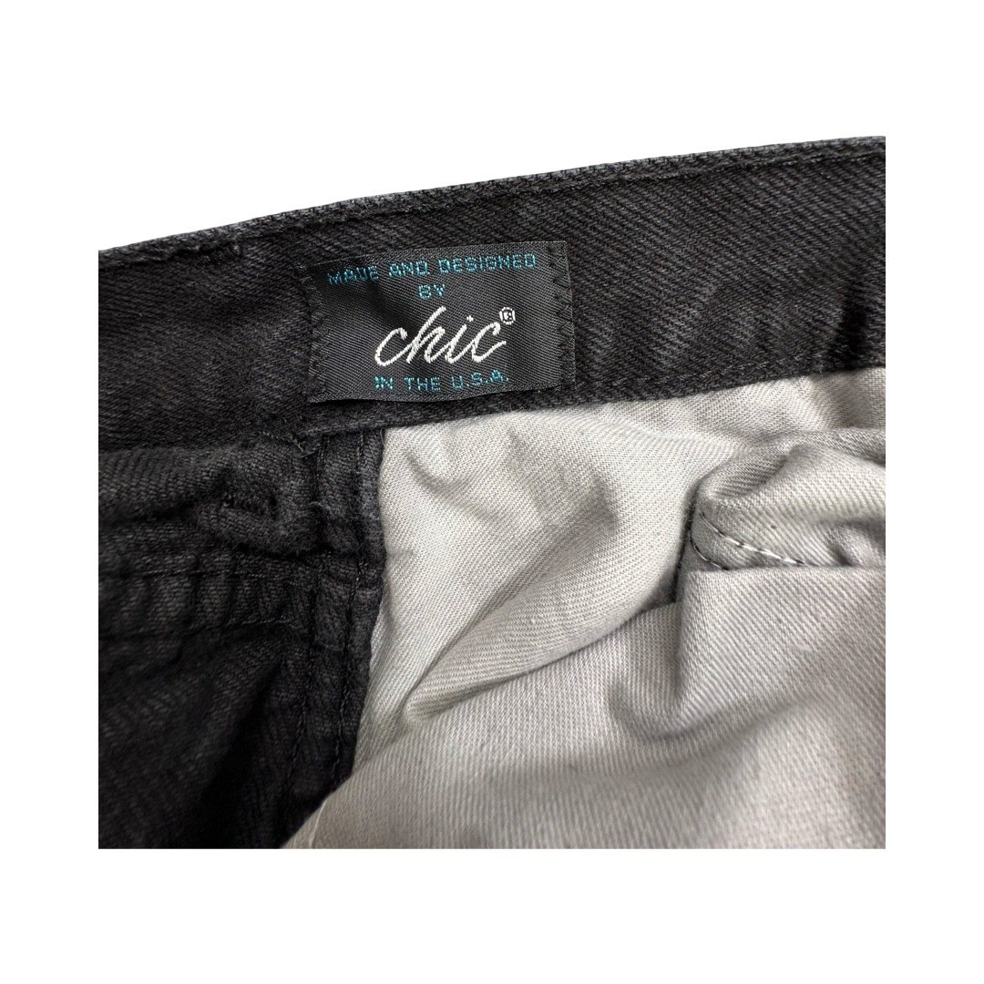 Chic Jeans Womens 12 Petite Black Vintage High Waisted Tapered Leg Made in USA