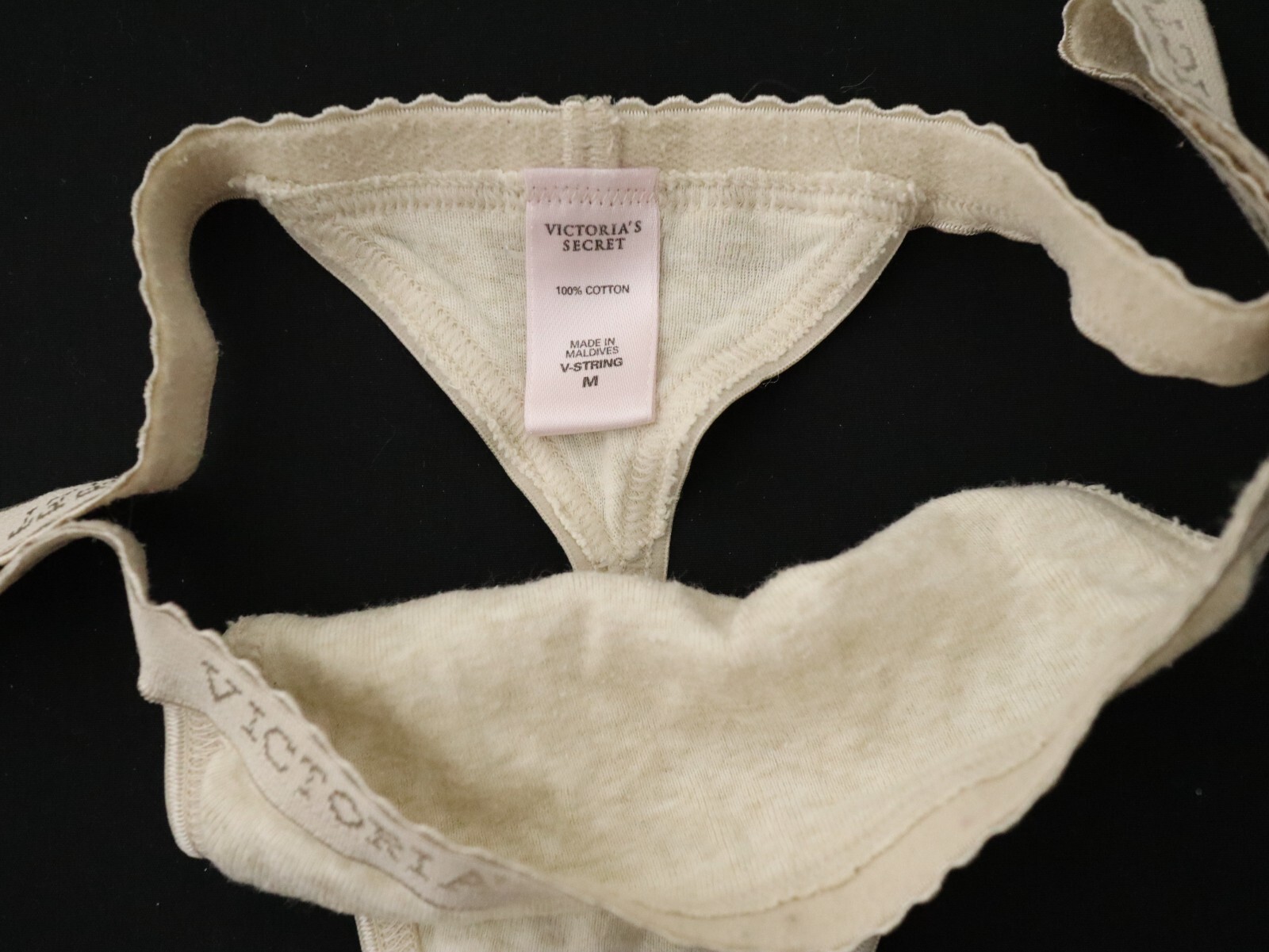 2 Victoria’s Secret VTG Y2K Signature Cotton V-String Thong Panties Lot MEDIUM