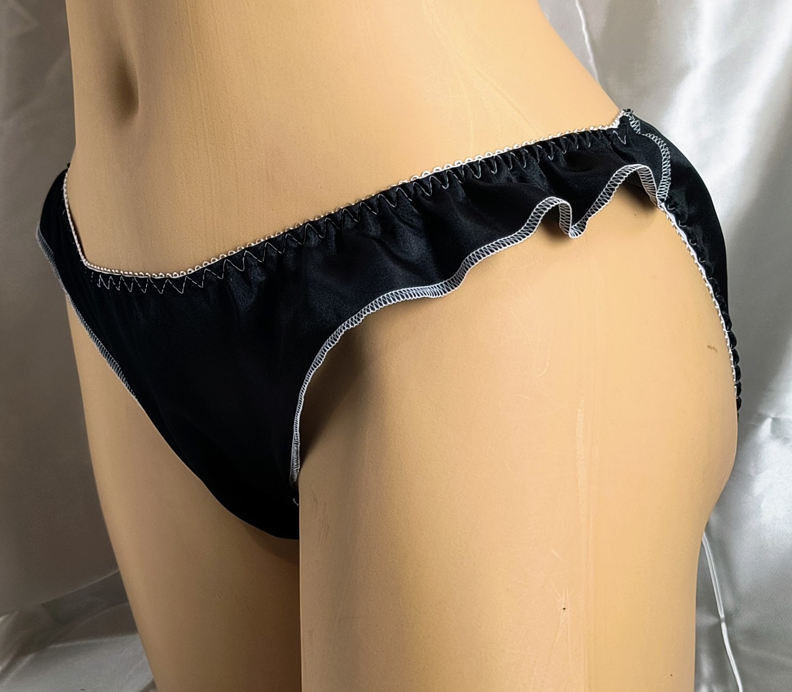 FRENCHIE Satin Flutter Bikini Panties Full Back *Limited Edition*