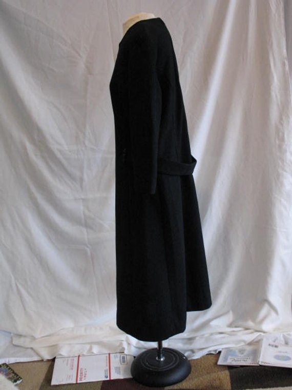 Vintage 1960’s Black Day Dress in Textured Polyester Knit Stoner Square