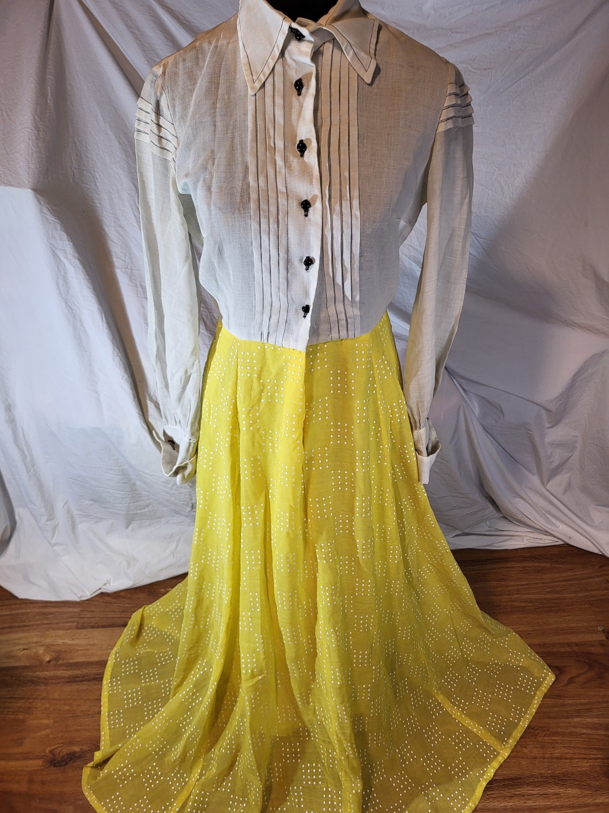 VTG 1970s SABA OF CALIFORNIA SIZE 12 BOHO HIPPIE PRAIRIE DRESS Pleated Flowy