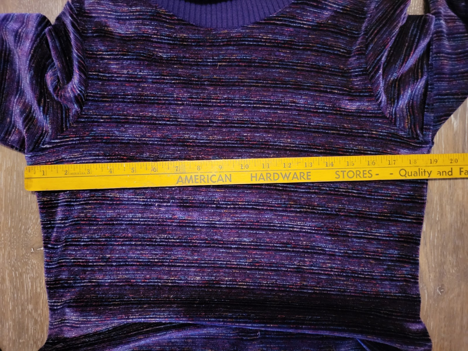 Vintage Carlyle Dress Midi Purple Striped Velour Long Sleeves Sz 14