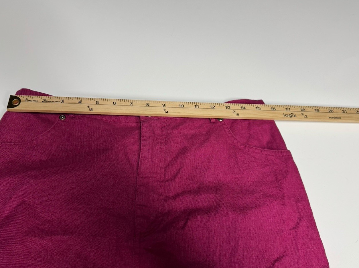 Vintage nannette keller Linen Cotton Blend A Line Midi Skirt Cottage Berry