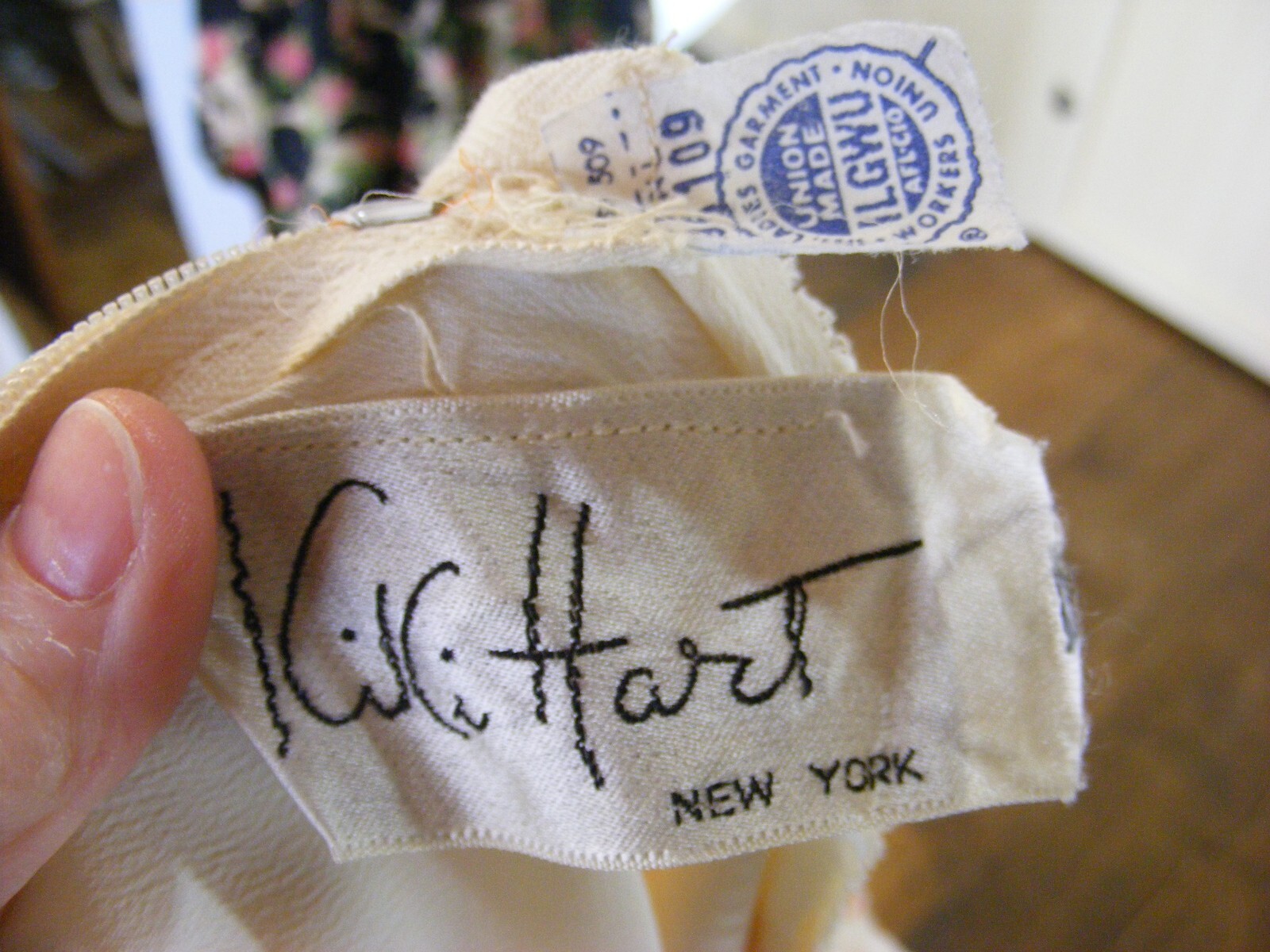 1970 DRESS KIKI HART COUTURE ORANGE WHITE CHIFFON EMPIRE WAIST BALL GOWN SM