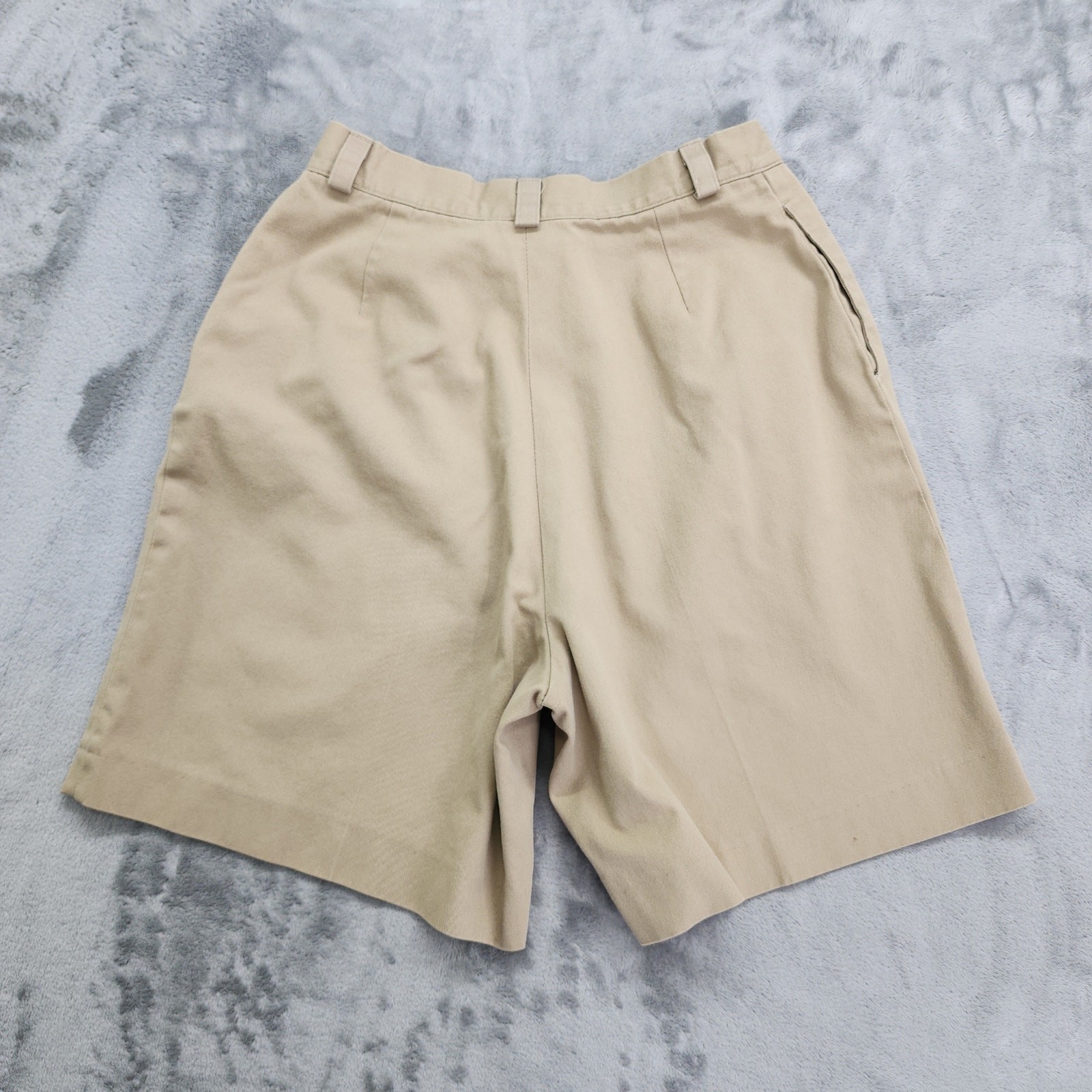 Vintage 90s Haggar Casuals Shorts Womens 12 Tan Pleated High Rise Bermuda Mom
