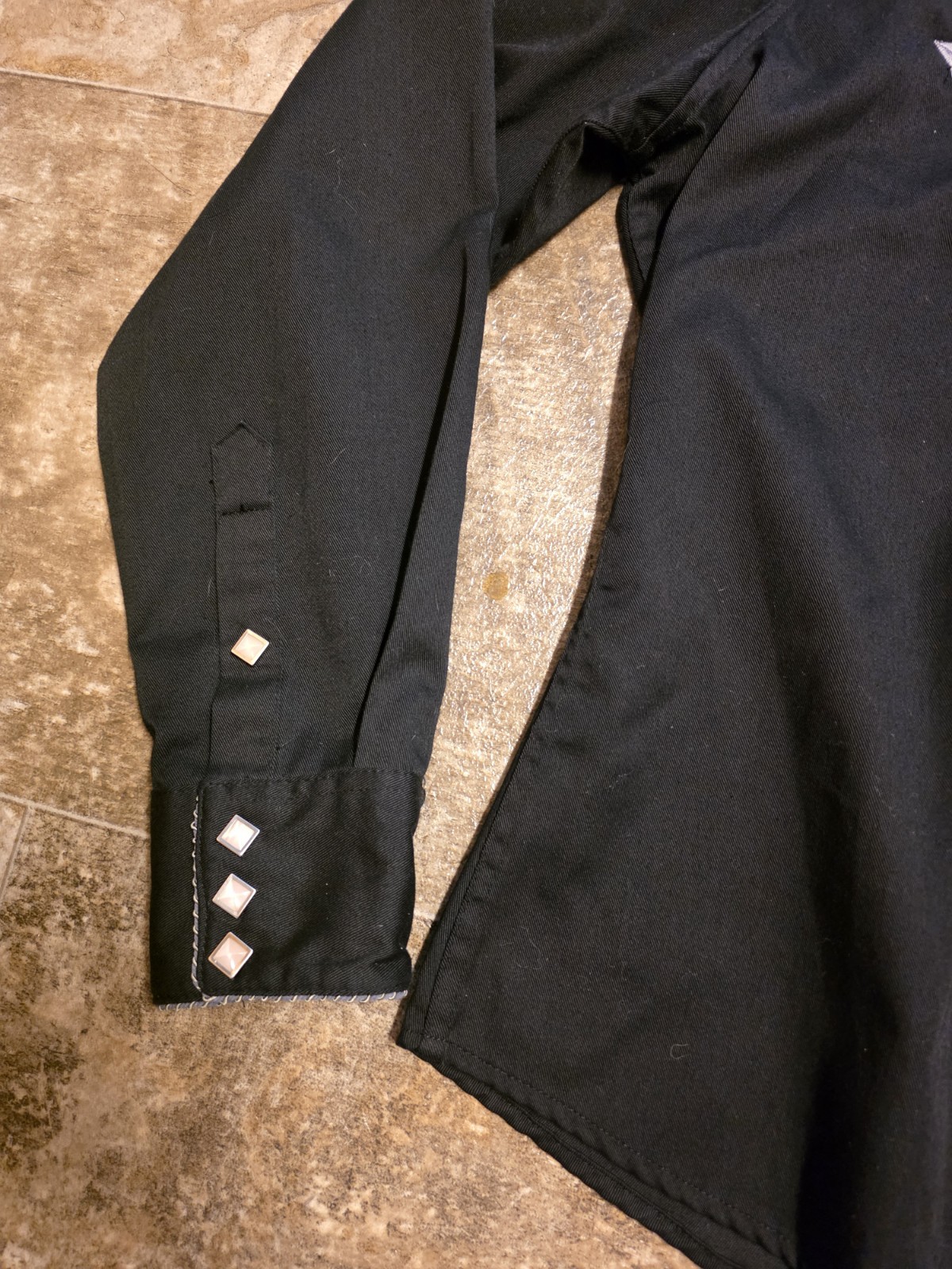 Vintage Panhandle Slim Embroidered Beaded Metal Snap Western Shirt Large 21″x26″