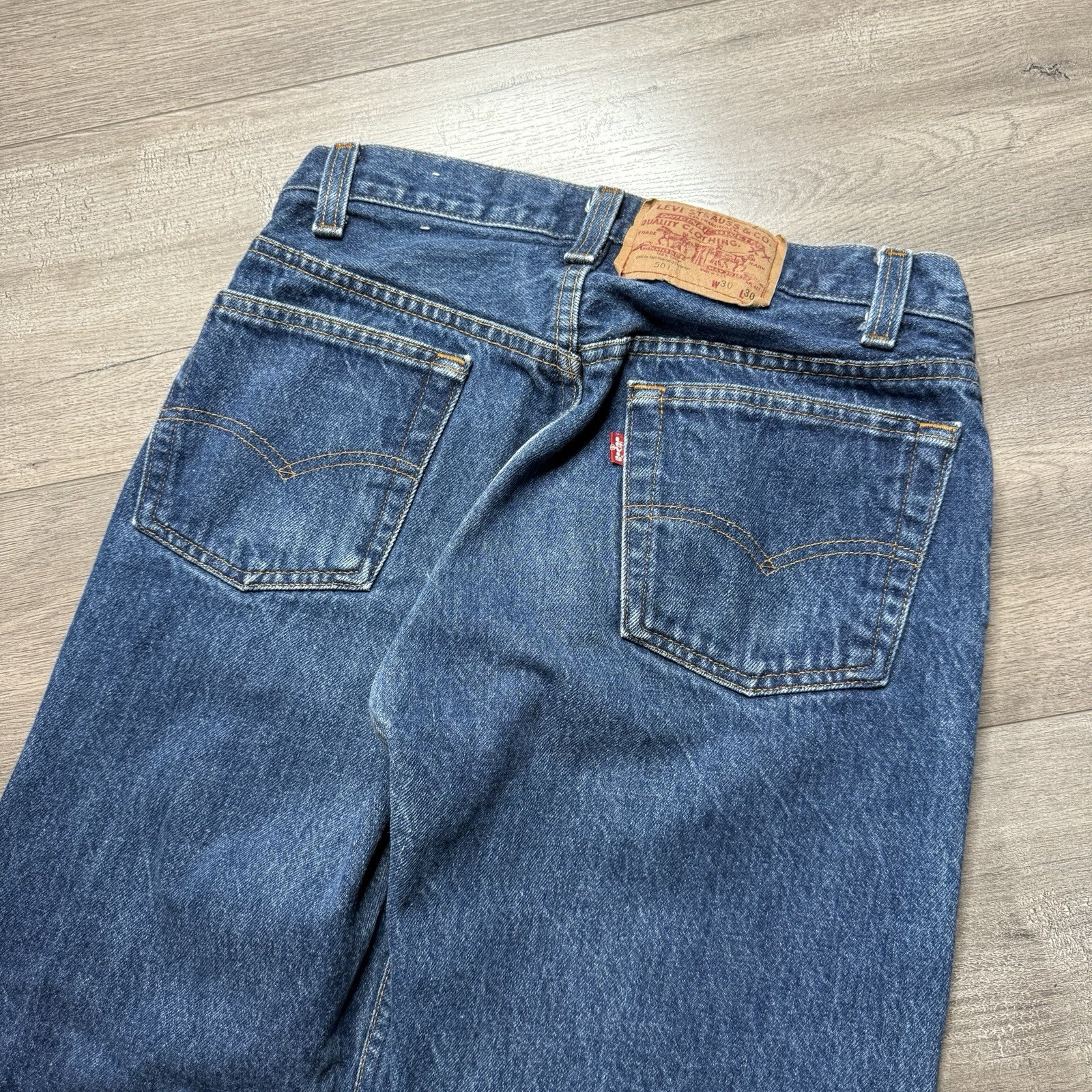 Vintage 90s Levis 501 Button Fly Jeans 28 x 27 Straight Made In USA