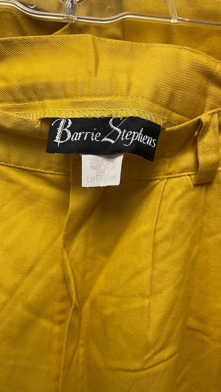 Vintage 1980s BARRIE STEPHENS 2 PIECE Yellow Blazer and Long Shorts Set Rare USA