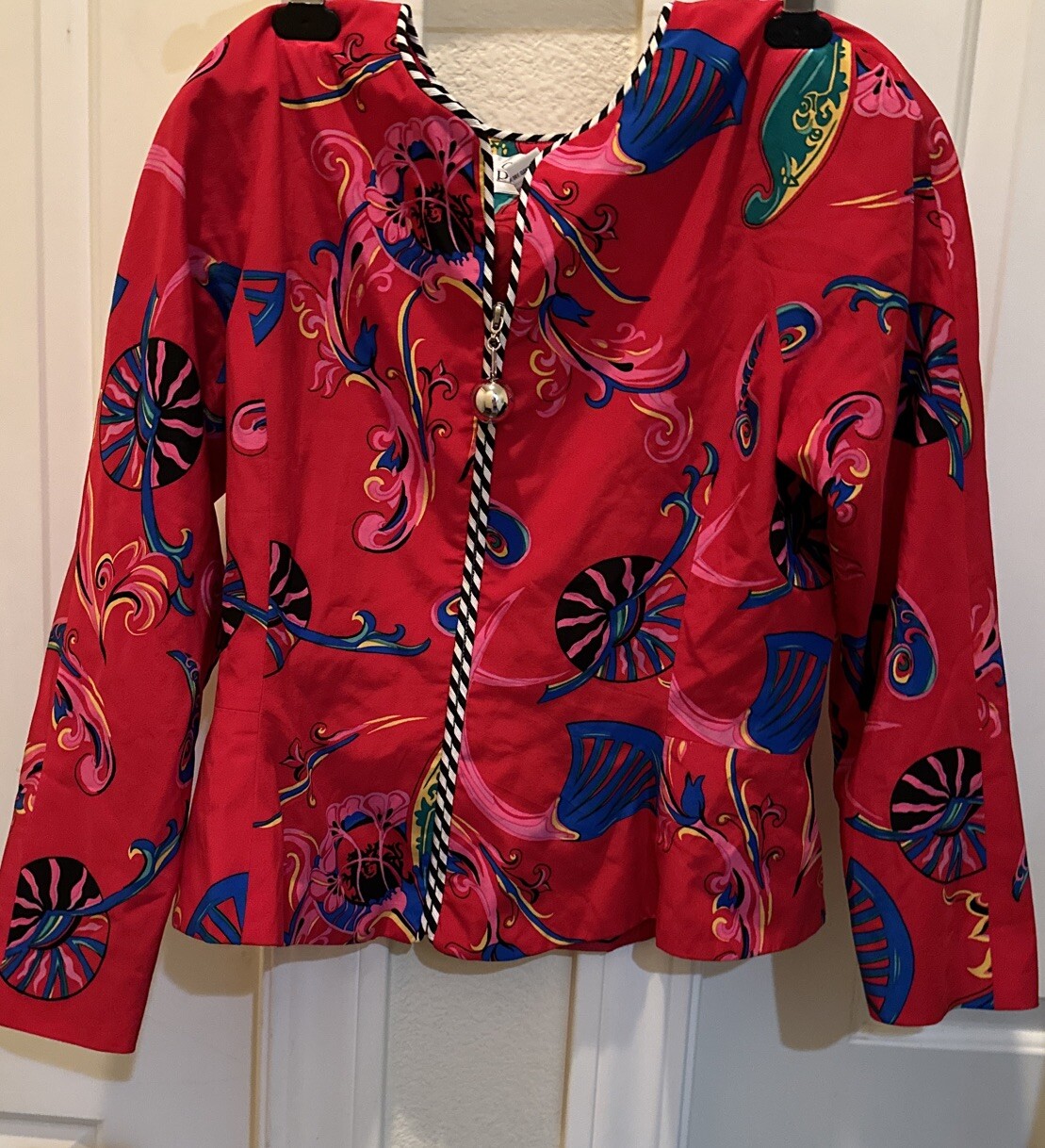Vintage Constance Saunders Richard Warren Size 12 Silk Blouse/Jacket Artsy 80s