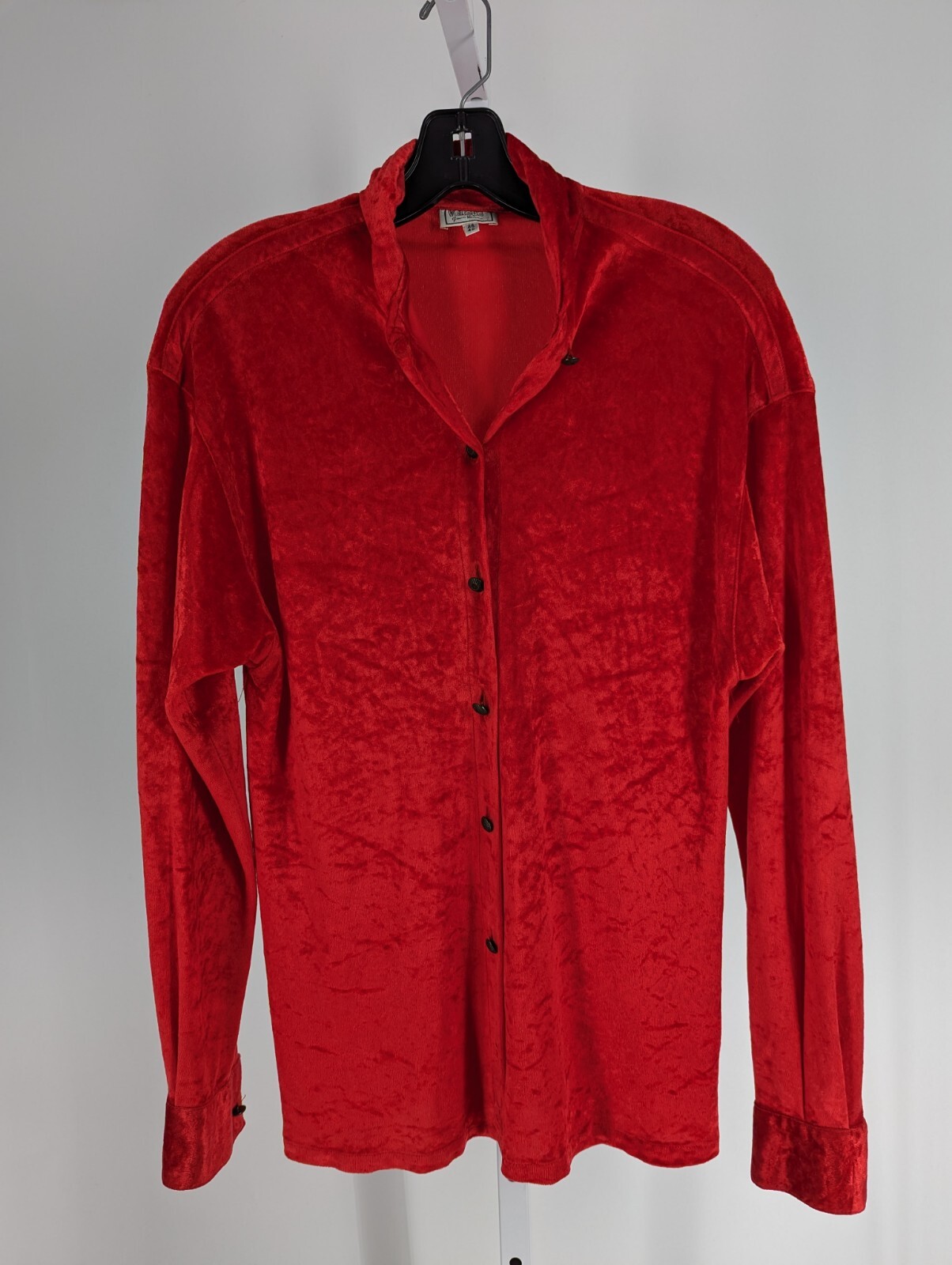 Gianni Versace Versus Vintage 90s Italy Cherry Red Stretchy Bodycon Velour 36″