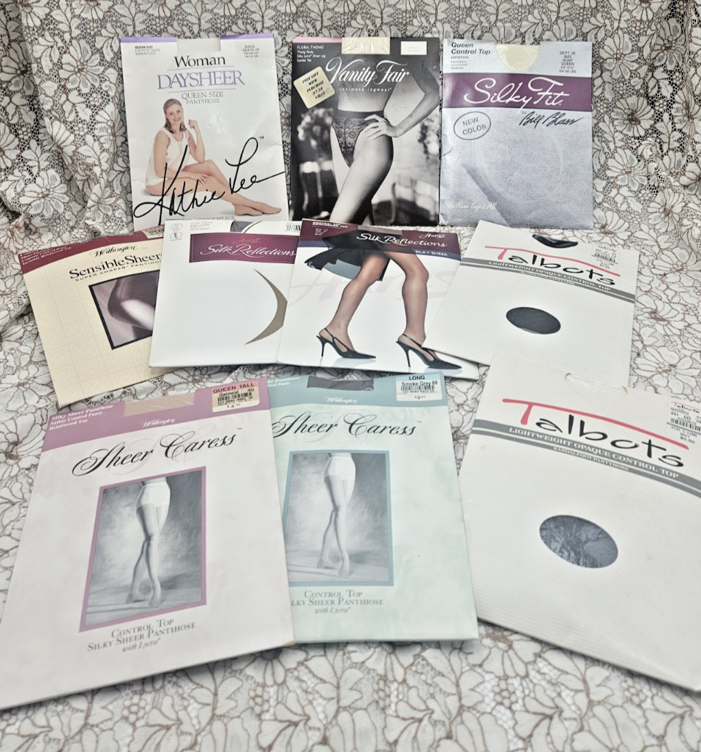 VIntage Nylon Pantyhose NOS Queen/Tall Lot Of 10