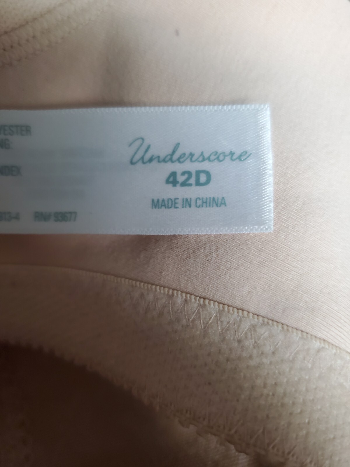 Underscore Bra Size 42D Beige Silky Lace Sexy Sissy Pin-up Crossdress Y2K