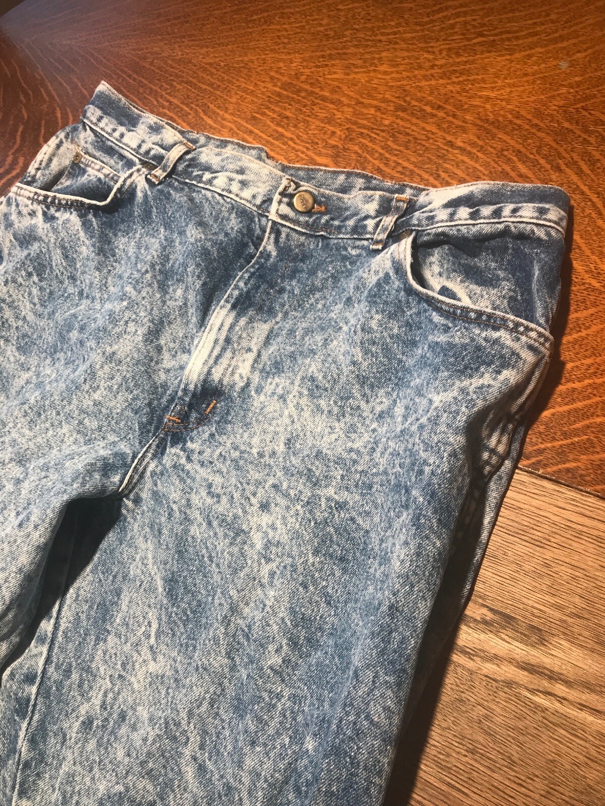 Vintage Chic Acid Wash High Waist Mom Jeans Denim Women’s 22 WP Tapered Ankle