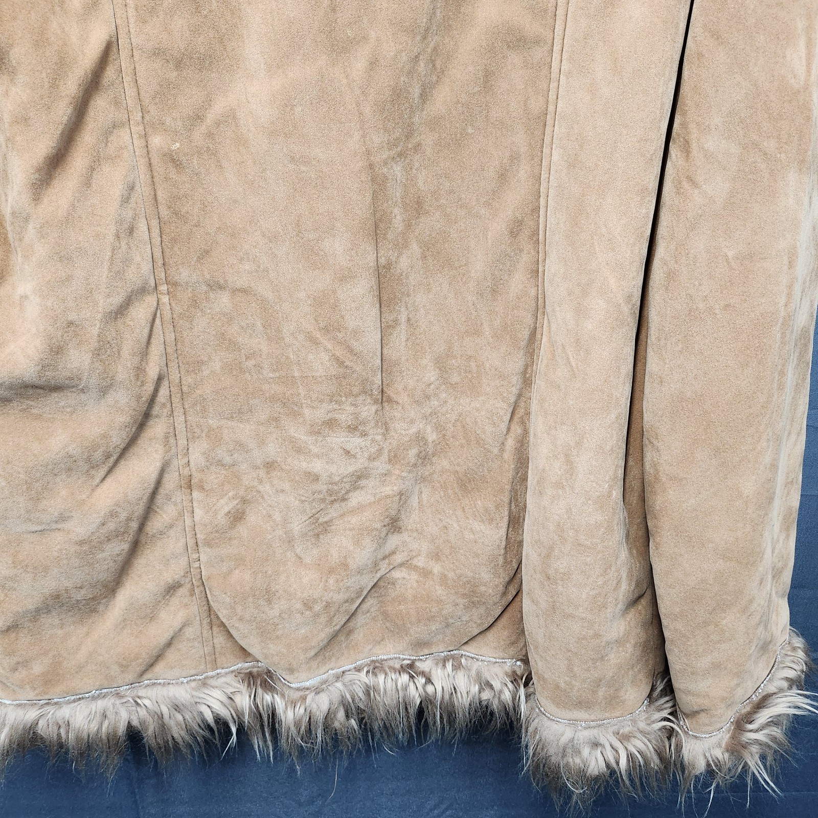 Y2K Vintage Suede Oscar Sports Coat Women’s Faux Fur Boho Hippie XXL
