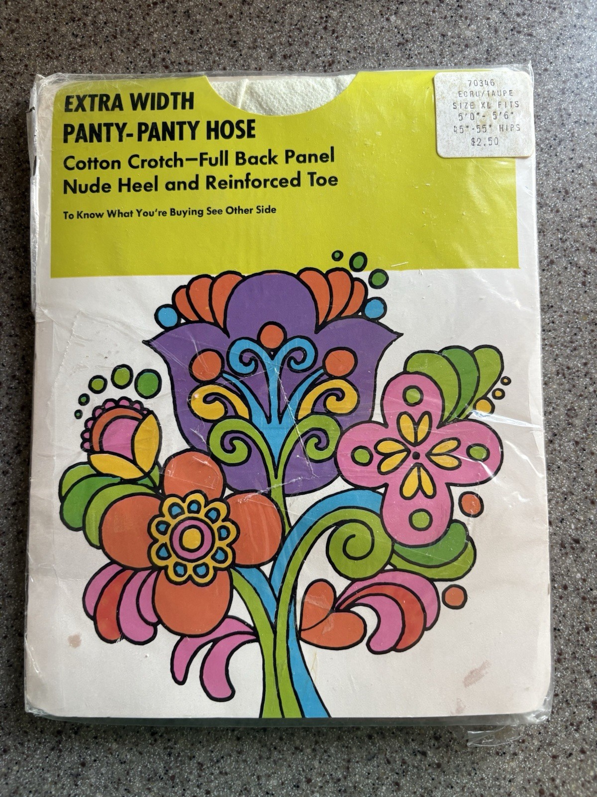 Vintage Alba-Waldensian Extra Width Cotton Crotch Pantyhose Taupe XL 5.0’-5’ 6”