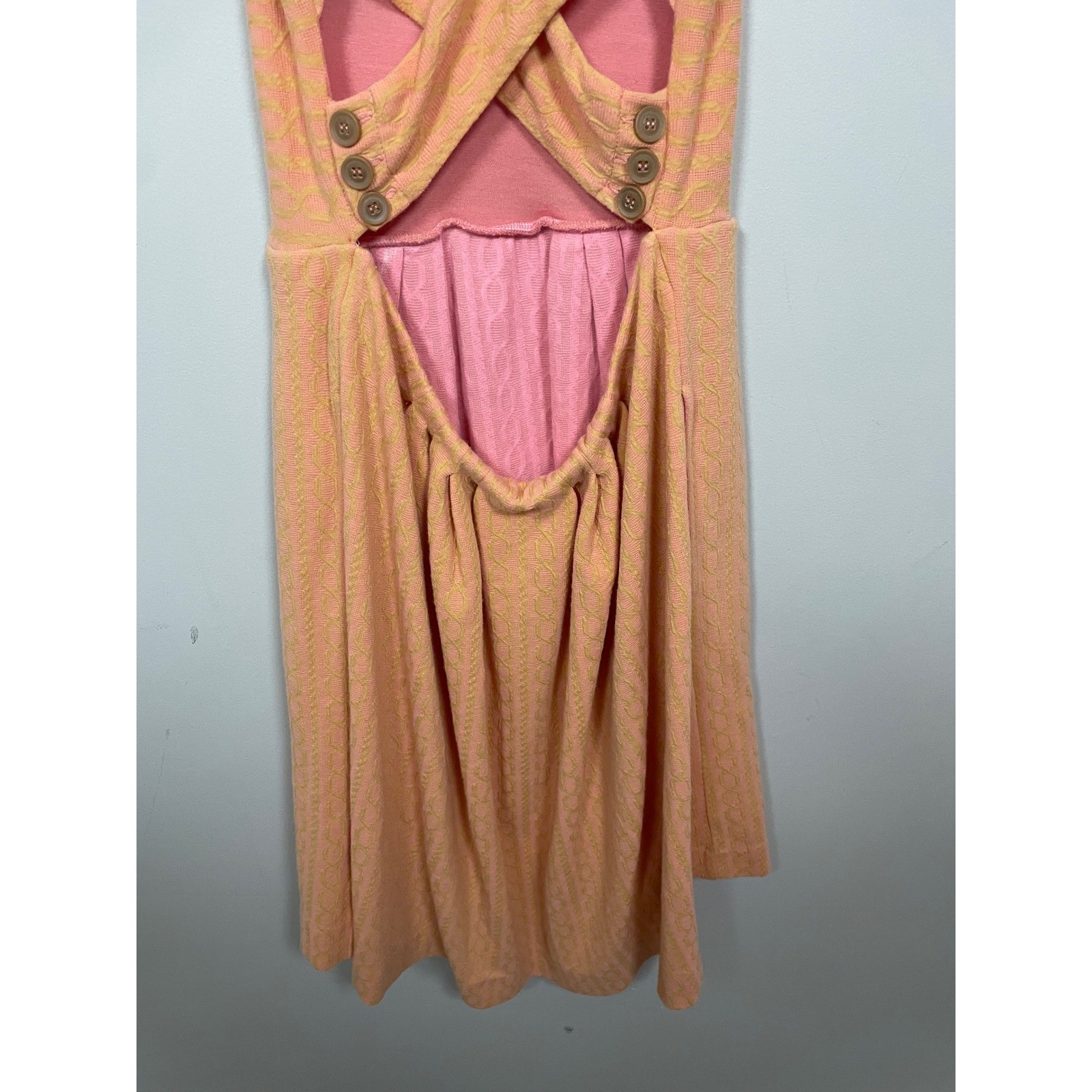 Anthropologie Postmark Open Back Sleeveless Dress in Orange and Pink Size Medium