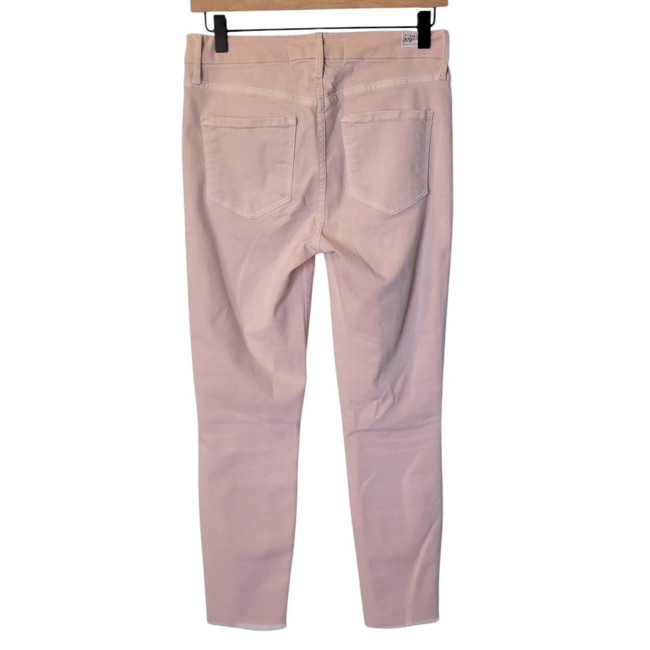 Frank & Eileen Sligo Vintage Rose Pink Raw Hem Jeans Womens 28 Straight Stretch