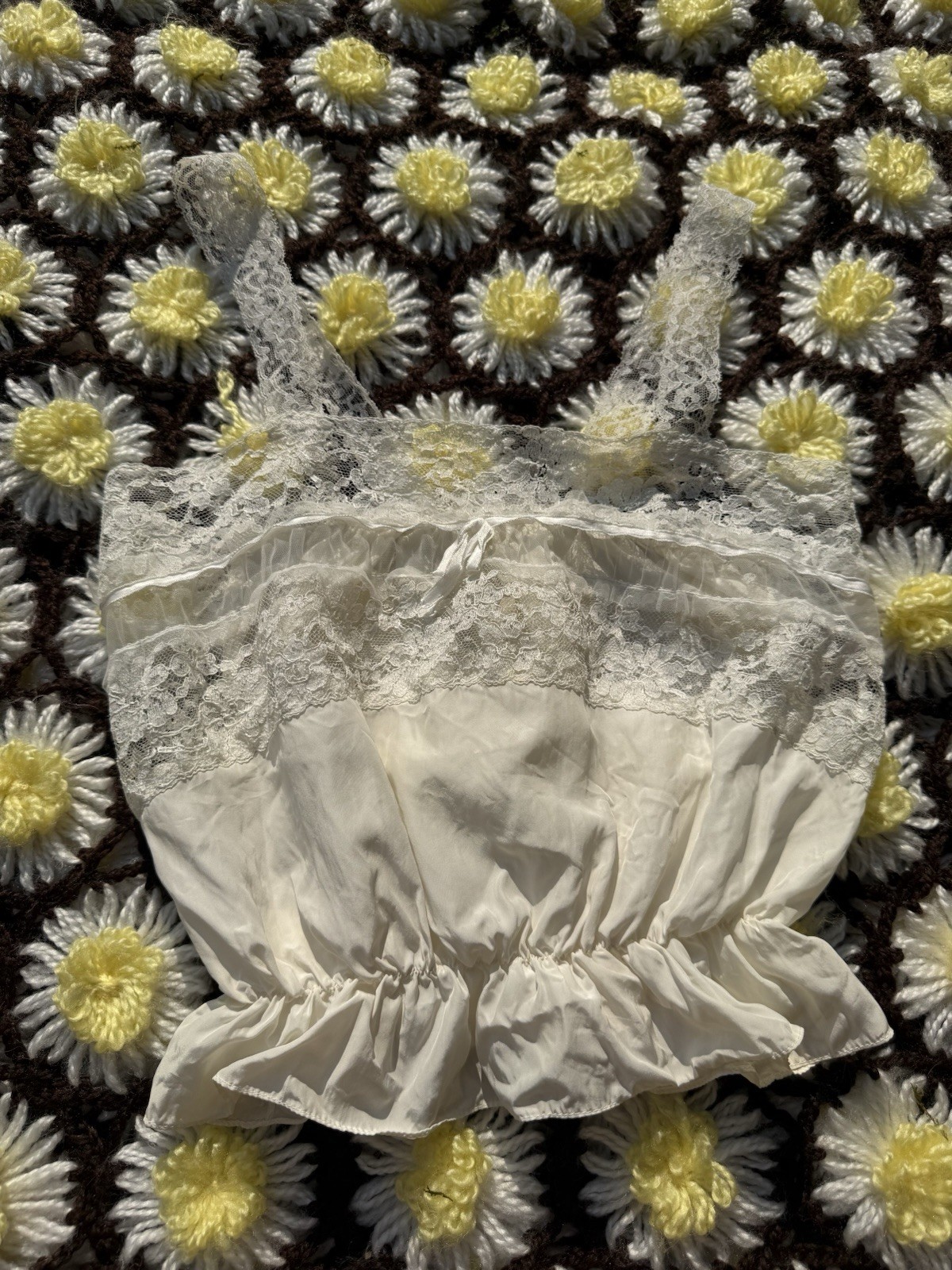 Vintage 50s 60s Rayon Camisole Tank Top Lingerie Fairy Cottage Core