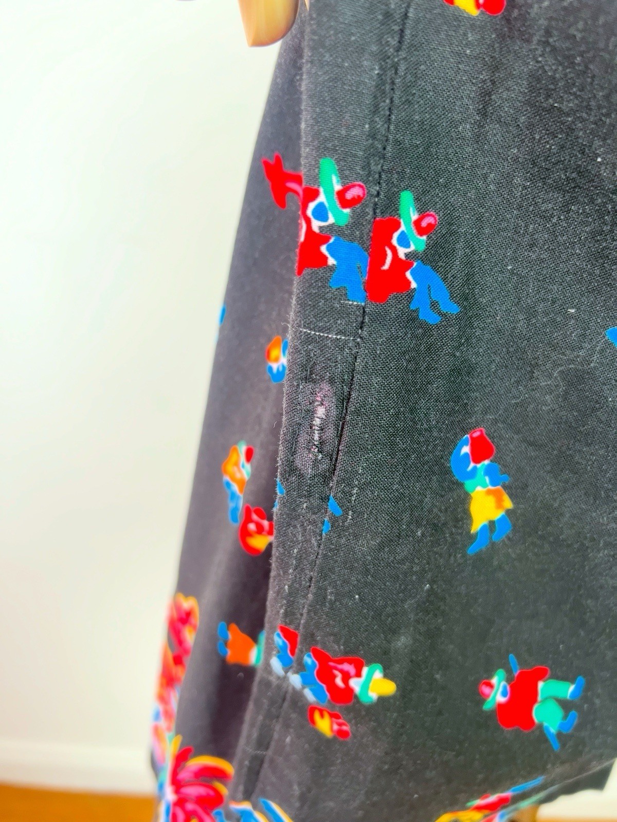 MEXICAN NOVELTY Print 60s 1960’s Vintage Black Cotton Shift Sundress Dress M 36b