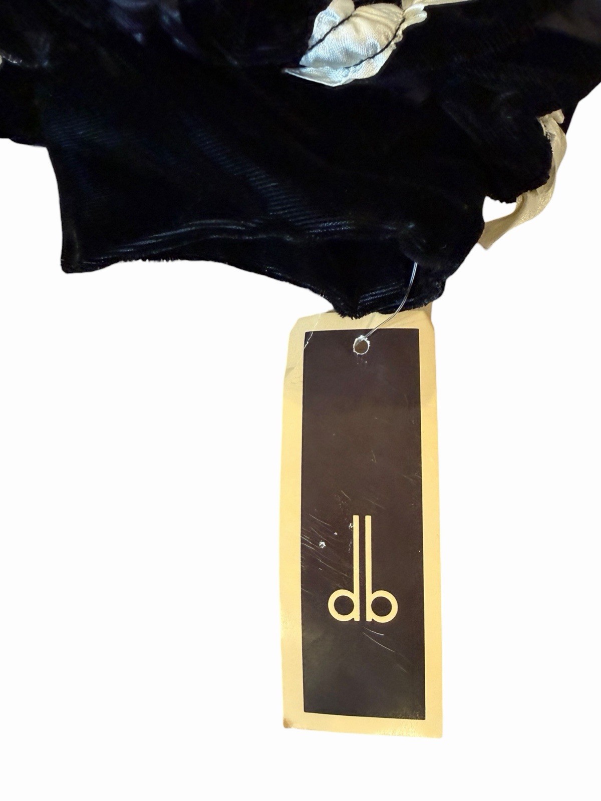 Vintage Black Velvet David Brown Winter Dress Rare Satin Ribbon Embellished New