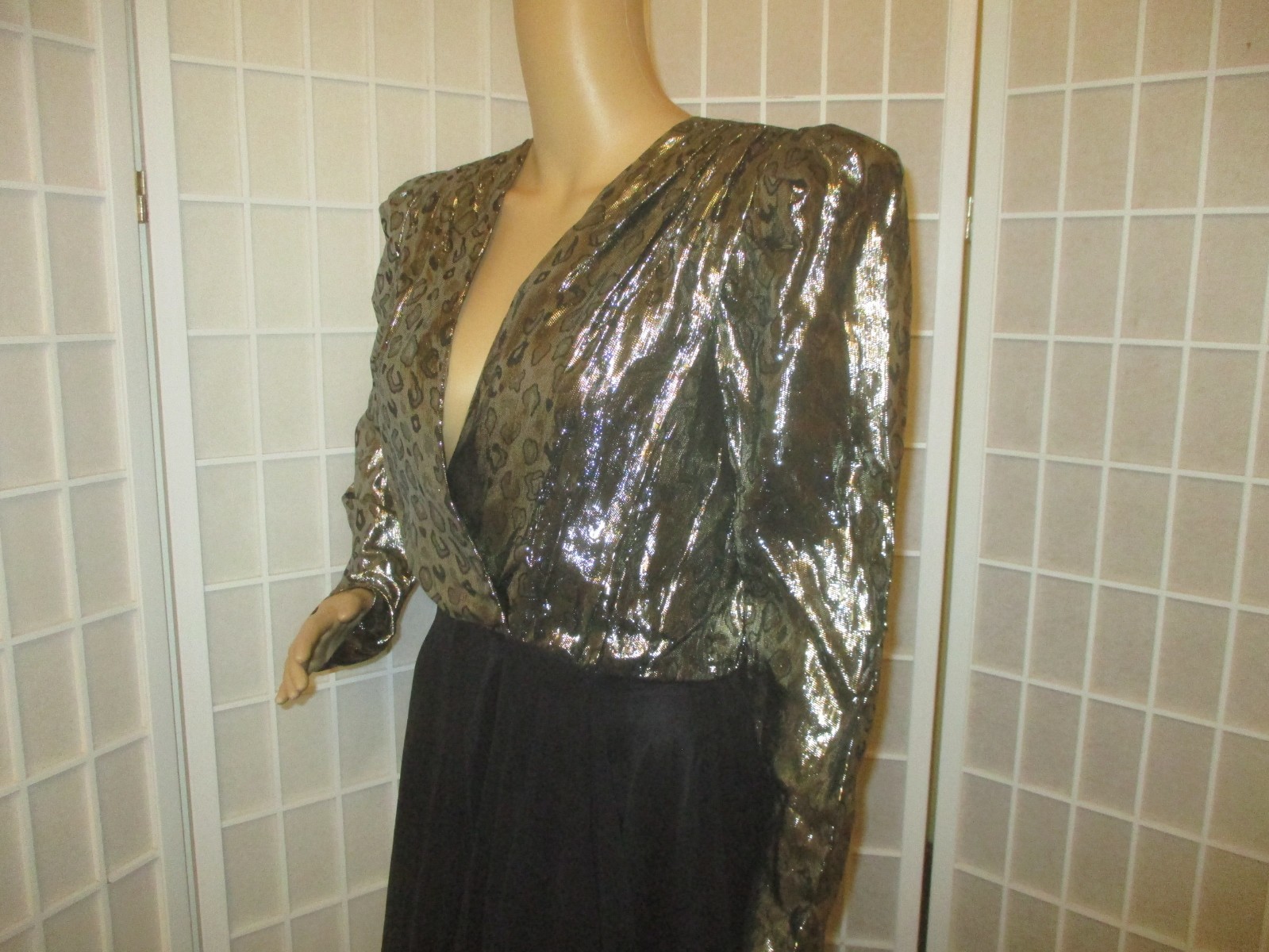 Cachet by Bari Protas vintage metallic/chiffon party dress