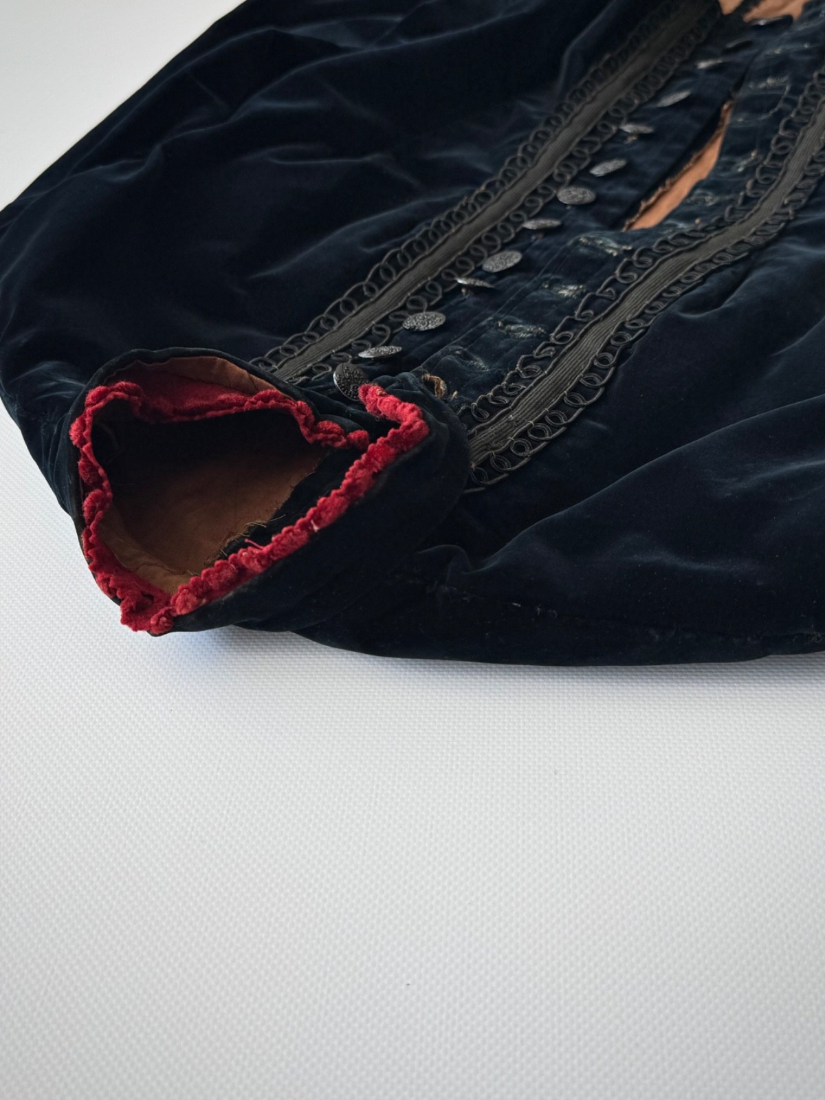 Antique Women’s 1880s Victorian Velvet Soutache Bodice Jacket