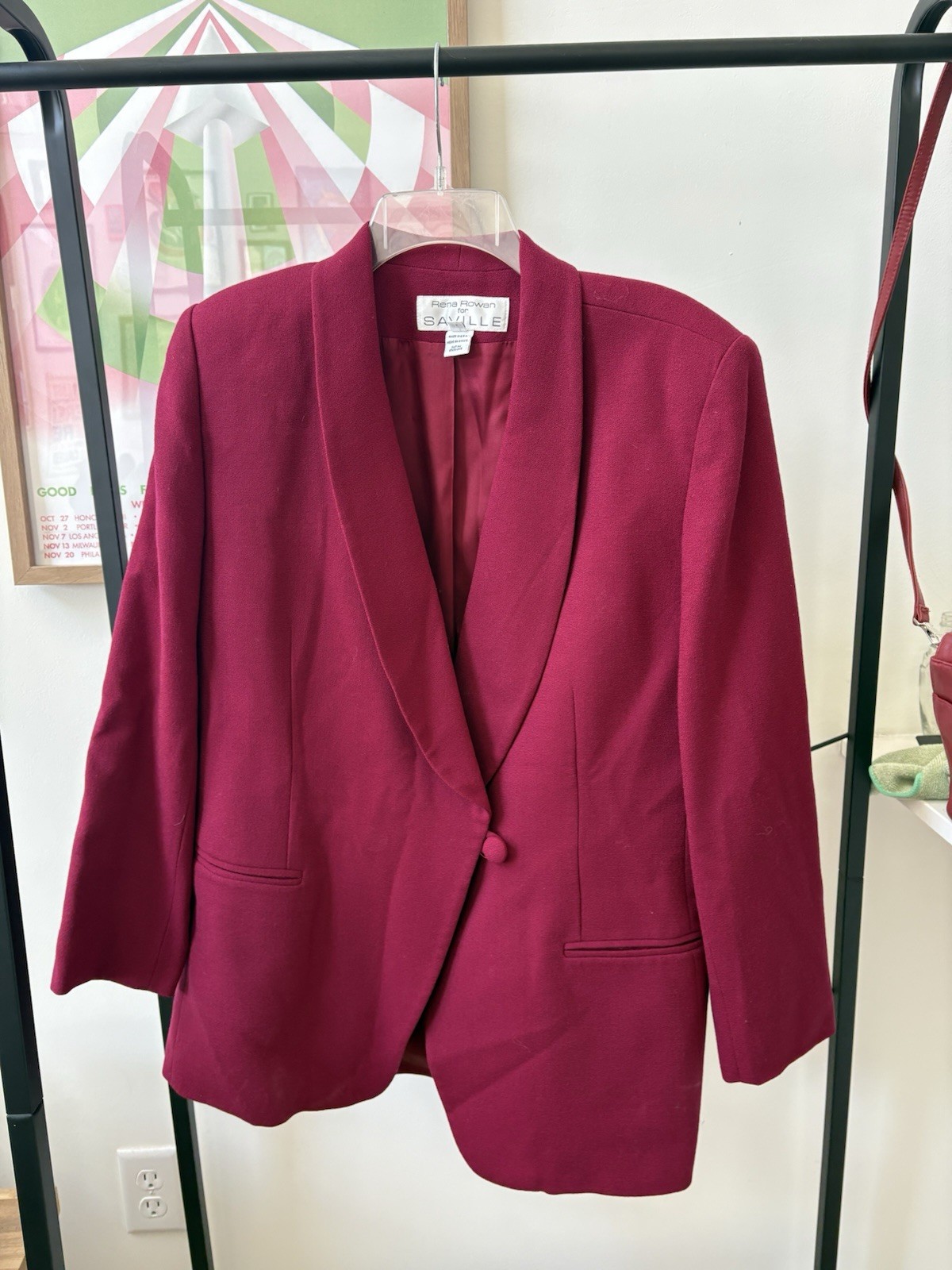 VINTAGE Rena Rowan for Saville 100% Wool Blazer Jacket Made in USA