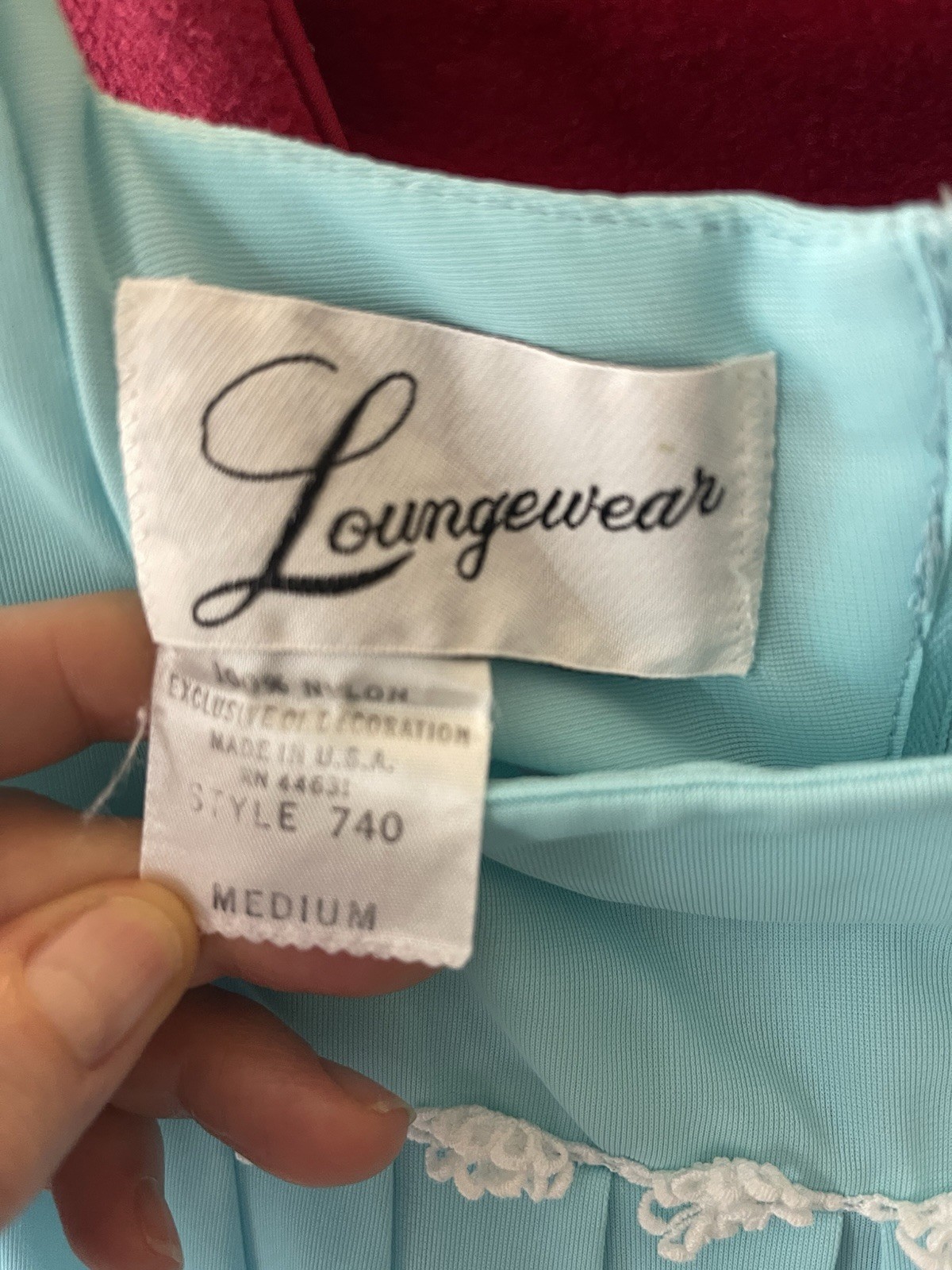 VINTAGE Women’s Loungewear Nylon size M nightgown 1960’s blue USA zip up back