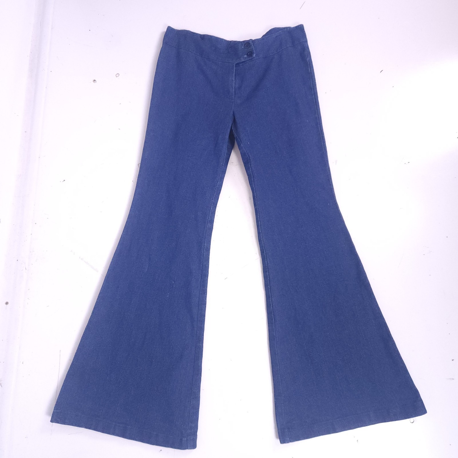 Vintage 70s Denim Flare Jeans Ladies 10 Rave Cyberpunk Hippy Retro Bell Bottoms