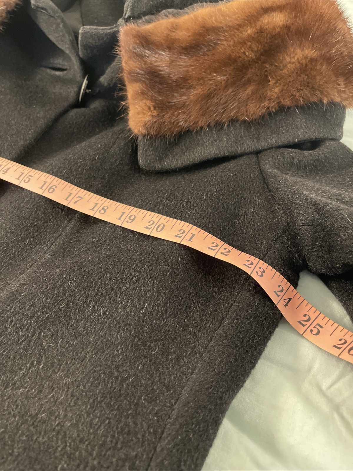 RARE Vintage Bellciano Of New York Wool w/Fur Collar 1940-50s Era Dress Coat