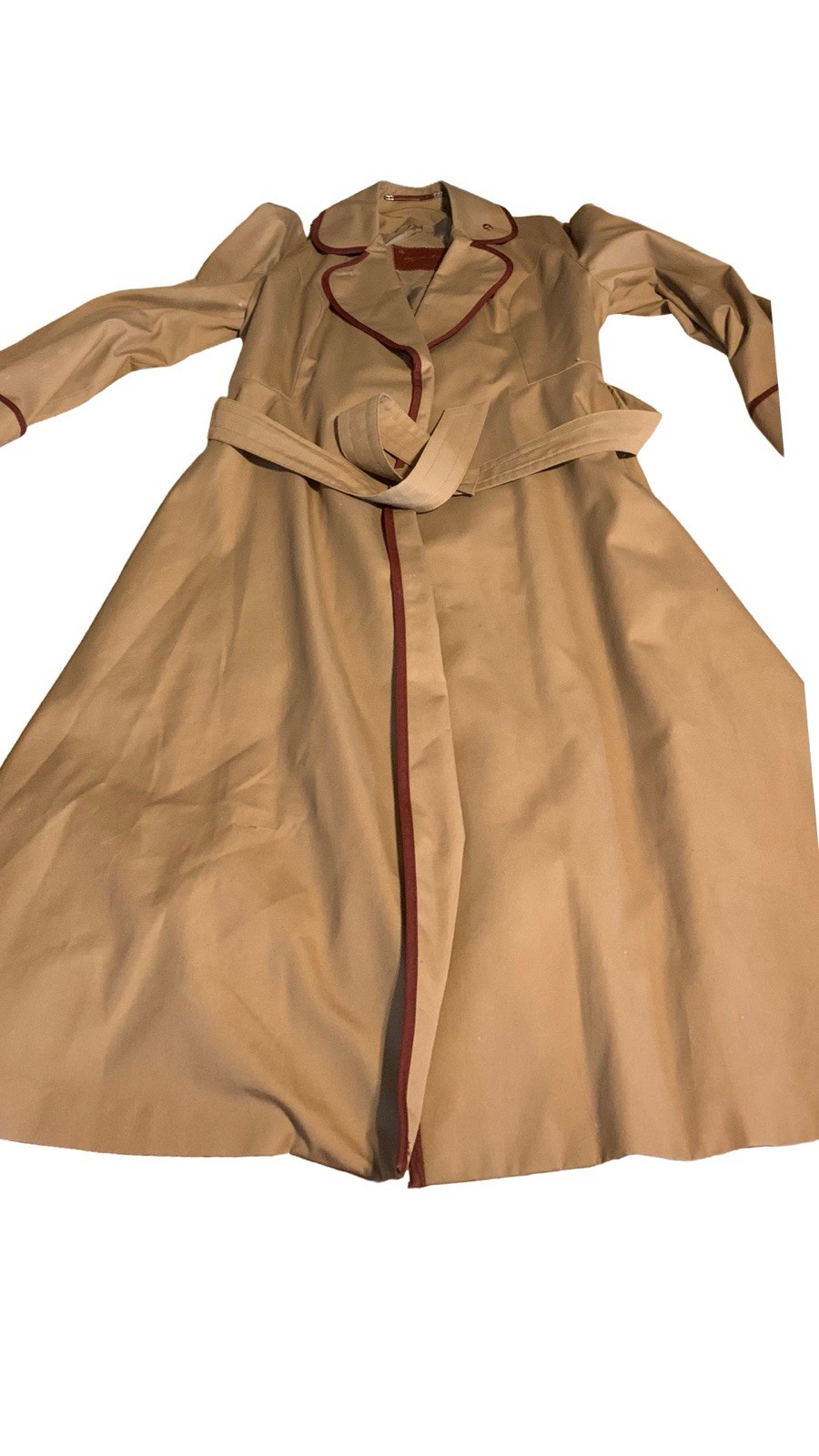 ETIENNE AIGNER VINTAGE 1970’S BROWN & BURGUNDY TRENCH COAT SZ 10