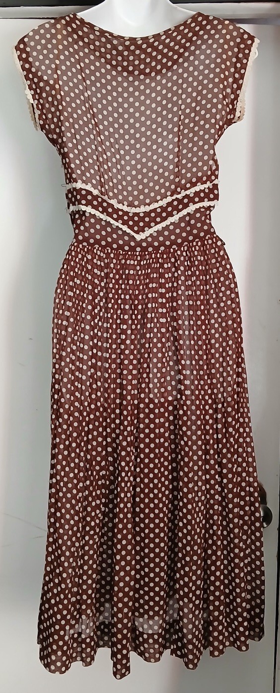 Darling Vintage Gay Gibson sheer Polka Dot dress 50s XS Lolita Rockabilly