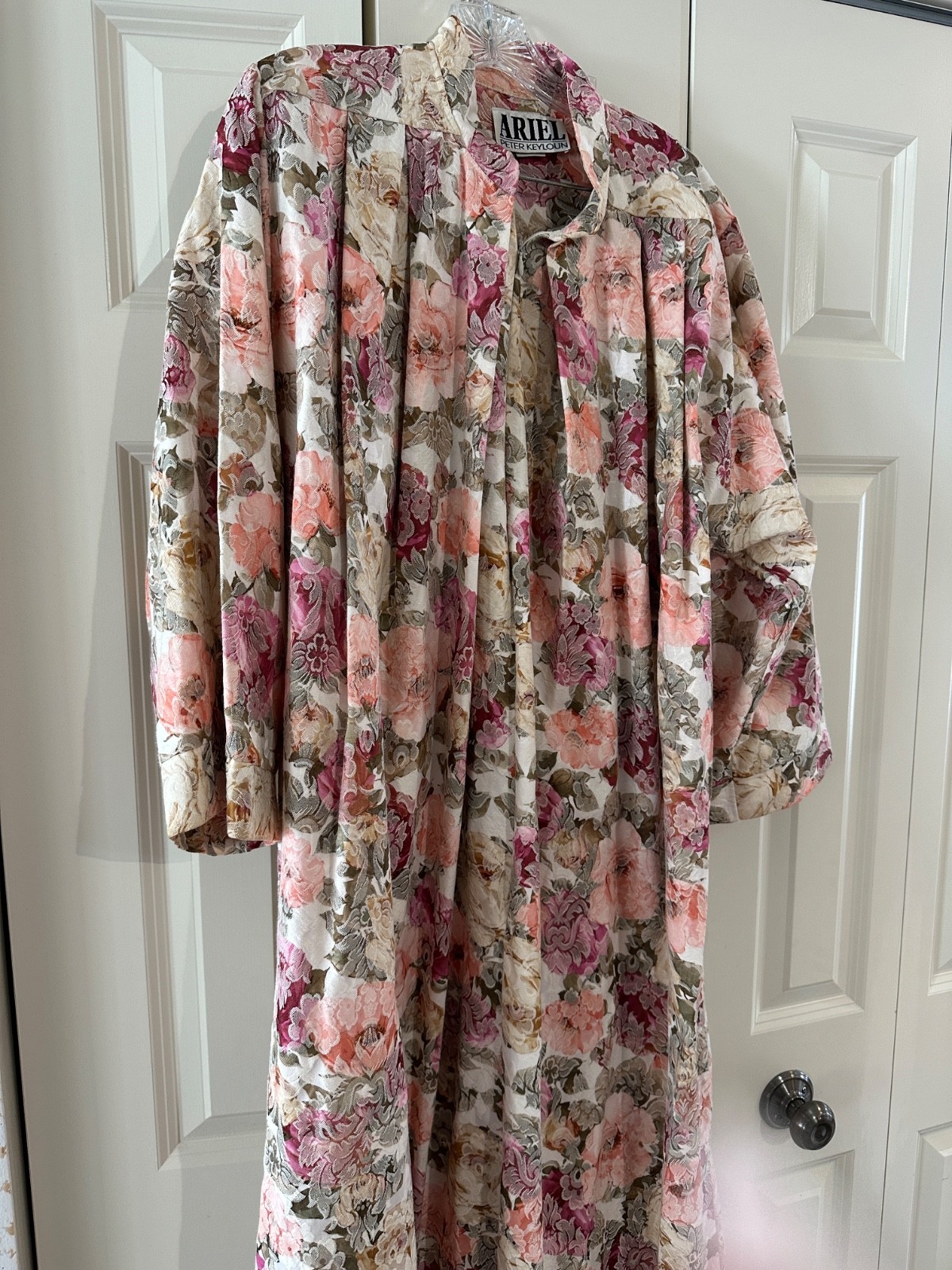VTG 80’s 90s Ariel Peter Keyloun Floral Maxi Caftan Hostess Gown M Lagenlook