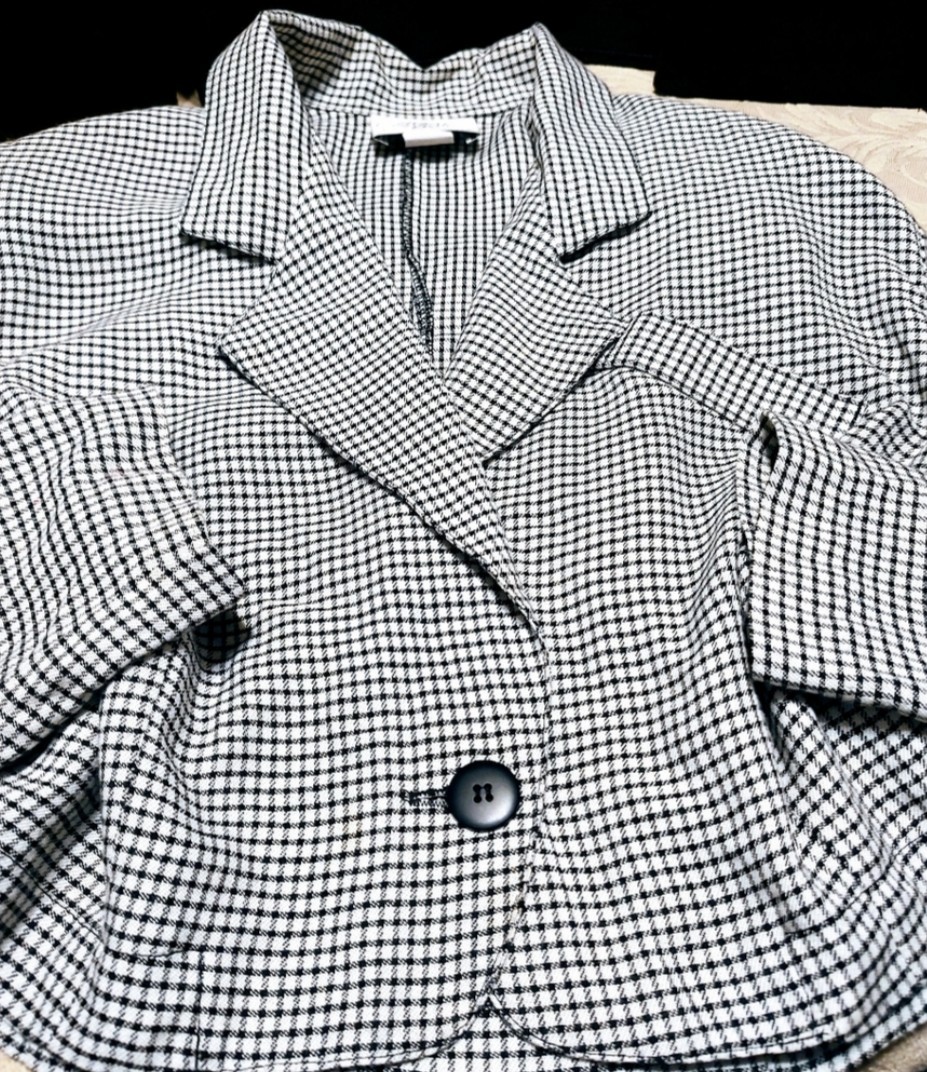 🍒🤍🍒 Awesome 80’s Vtg Nordstrom Black & White Checkered Tailored Jacket – M