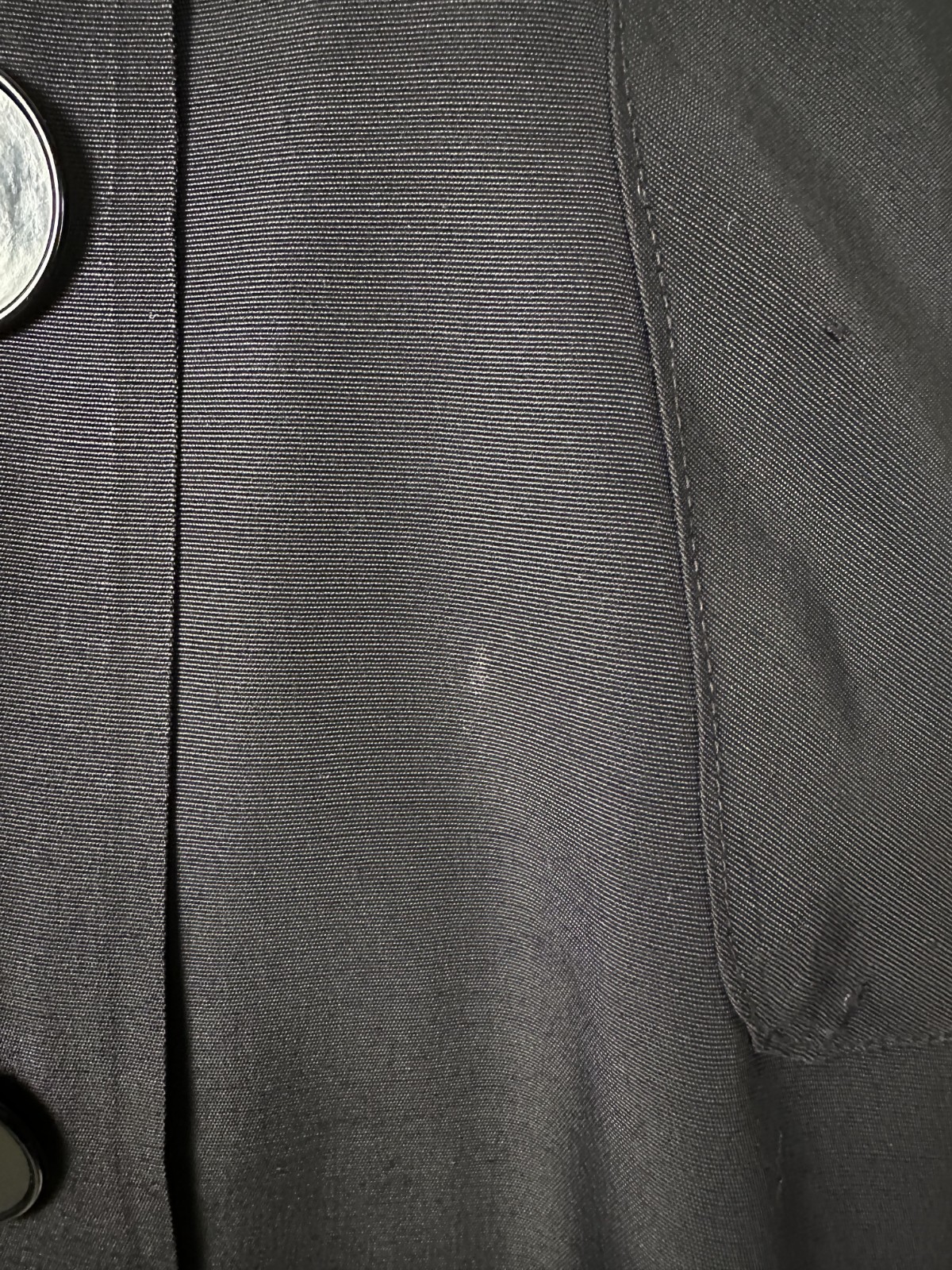 Vintage 1940’s Handmade Black Satin Rayon Jacket Lightweight ¾” Sleeve Petite
