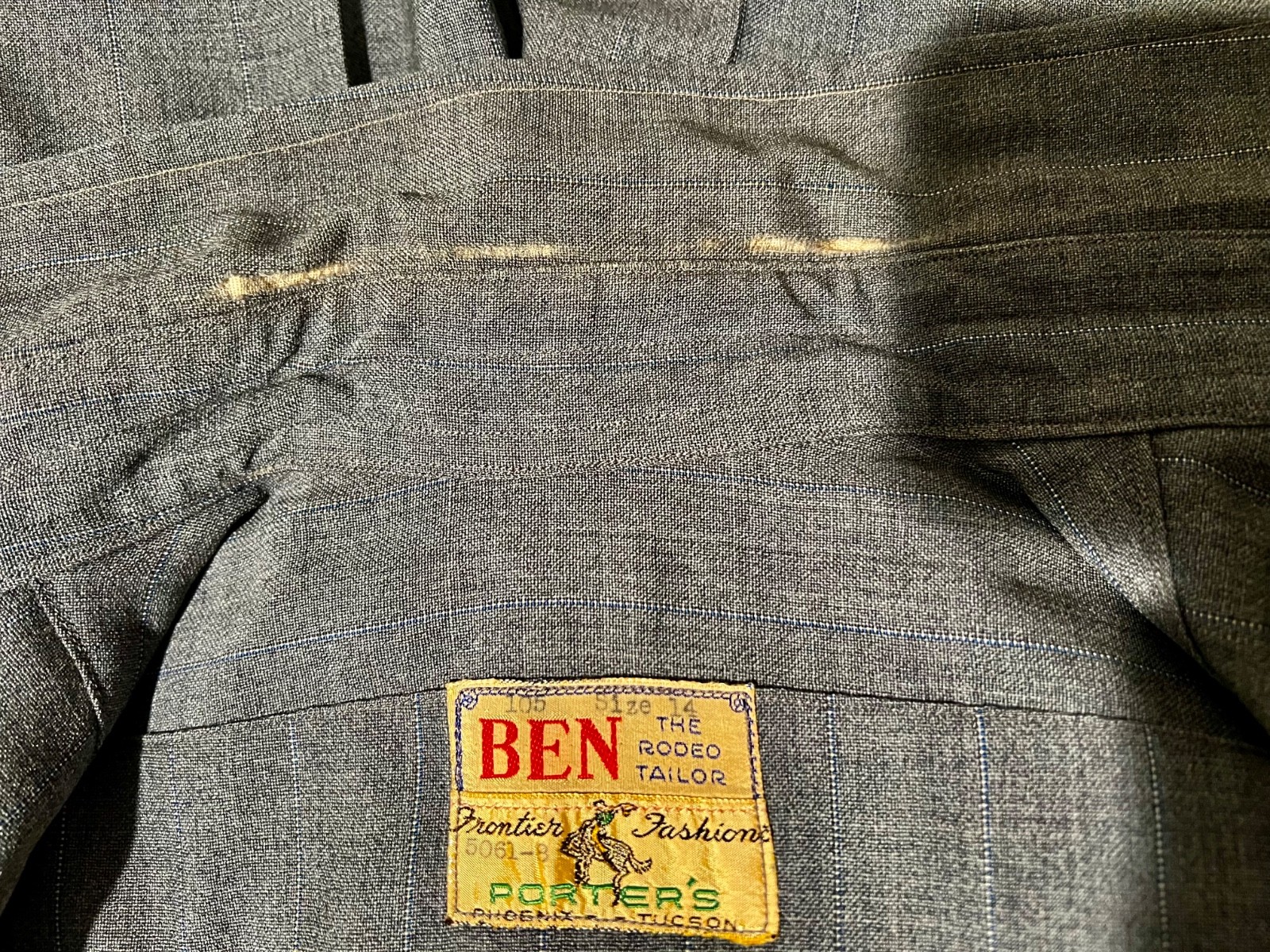 Rodeo Ben Shirt Blouse Vintage 1950s Western Cowgirl Cowboy Snaps Distressed VLV