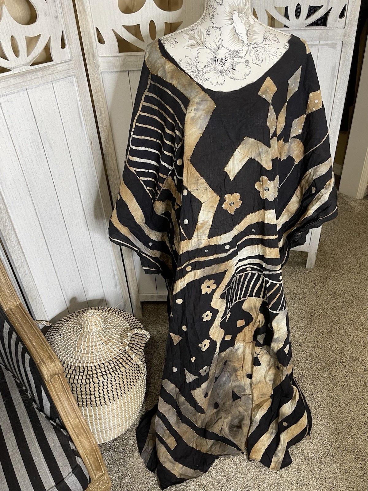 Vintage 70’s Ramona Rull Caftan Resort Vaca Lounge Festival One Size Flowy