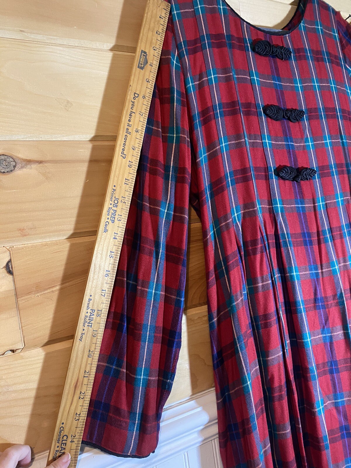 VTG Sarah Elizabeth Red Plaid Maxi Dress 14
