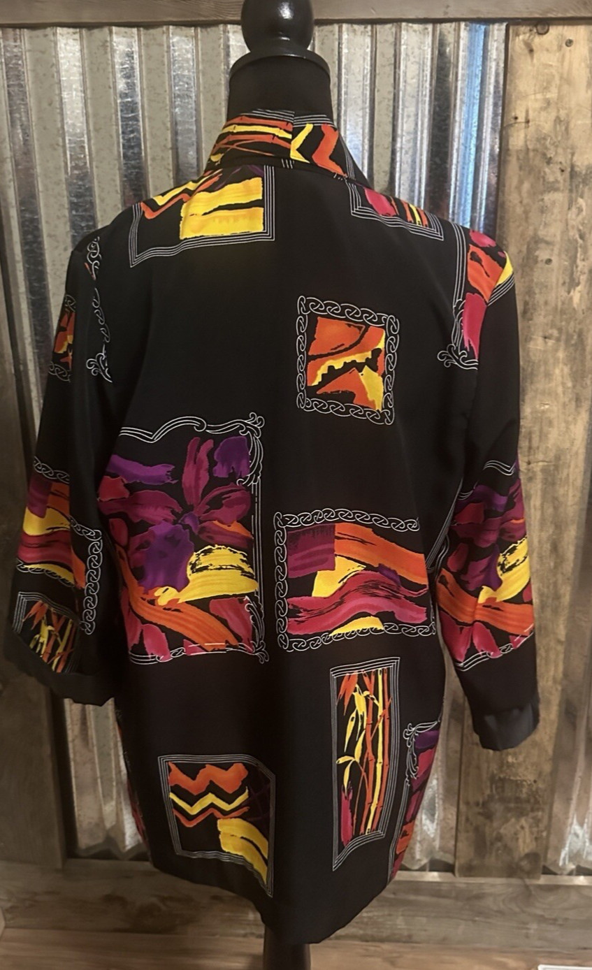 Brown Stone Studio Vtg Blazer Jacket Abstract Artsy 80s Sz Medium Office Party