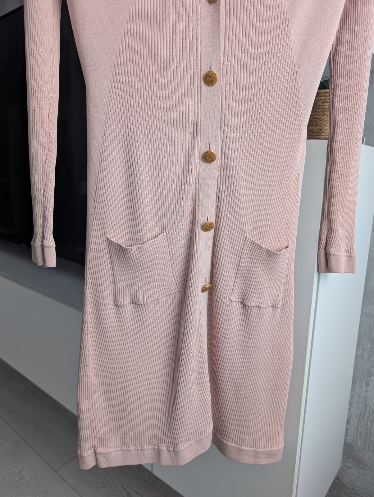 Chanel CC Button Cotton Silk Knit Long Sleeves Cardigan Sweater Jacket Jumper 40
