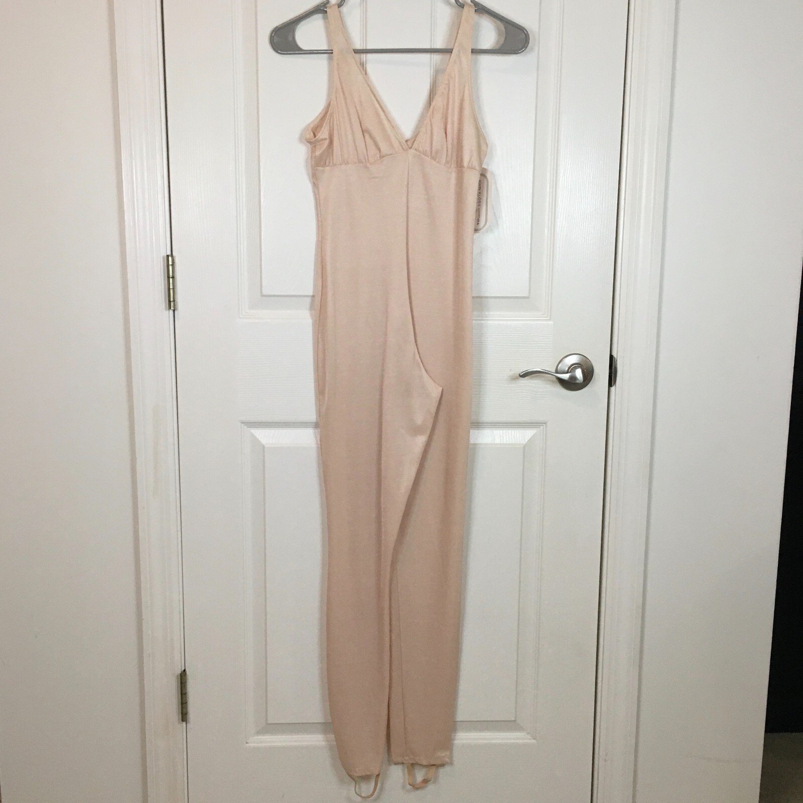 New Vintage John Kloss for Cira 36 Stirrup Pants Jumpsuit Nude Lingerie Romper