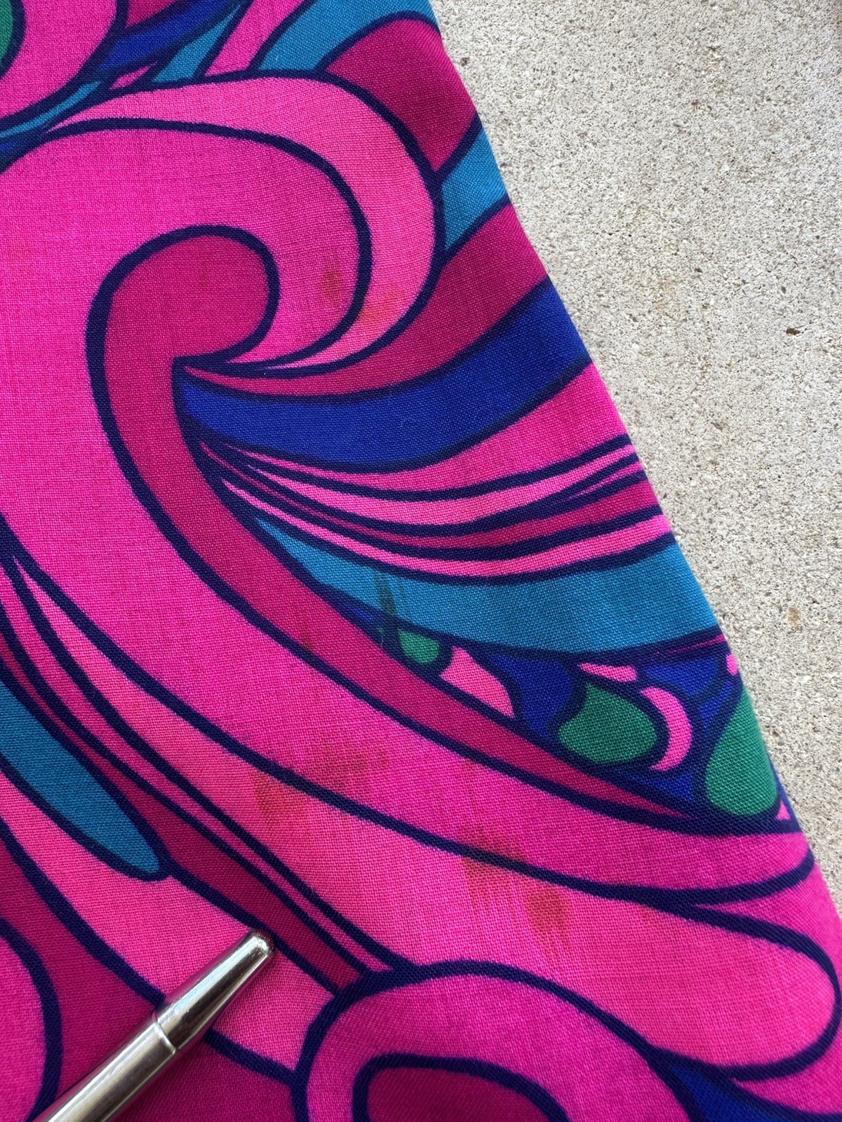 1960s Fumis Waikiki Hawaiian Palazzo Jumpsuit Psychedelic Floral Hostess Mod VTG