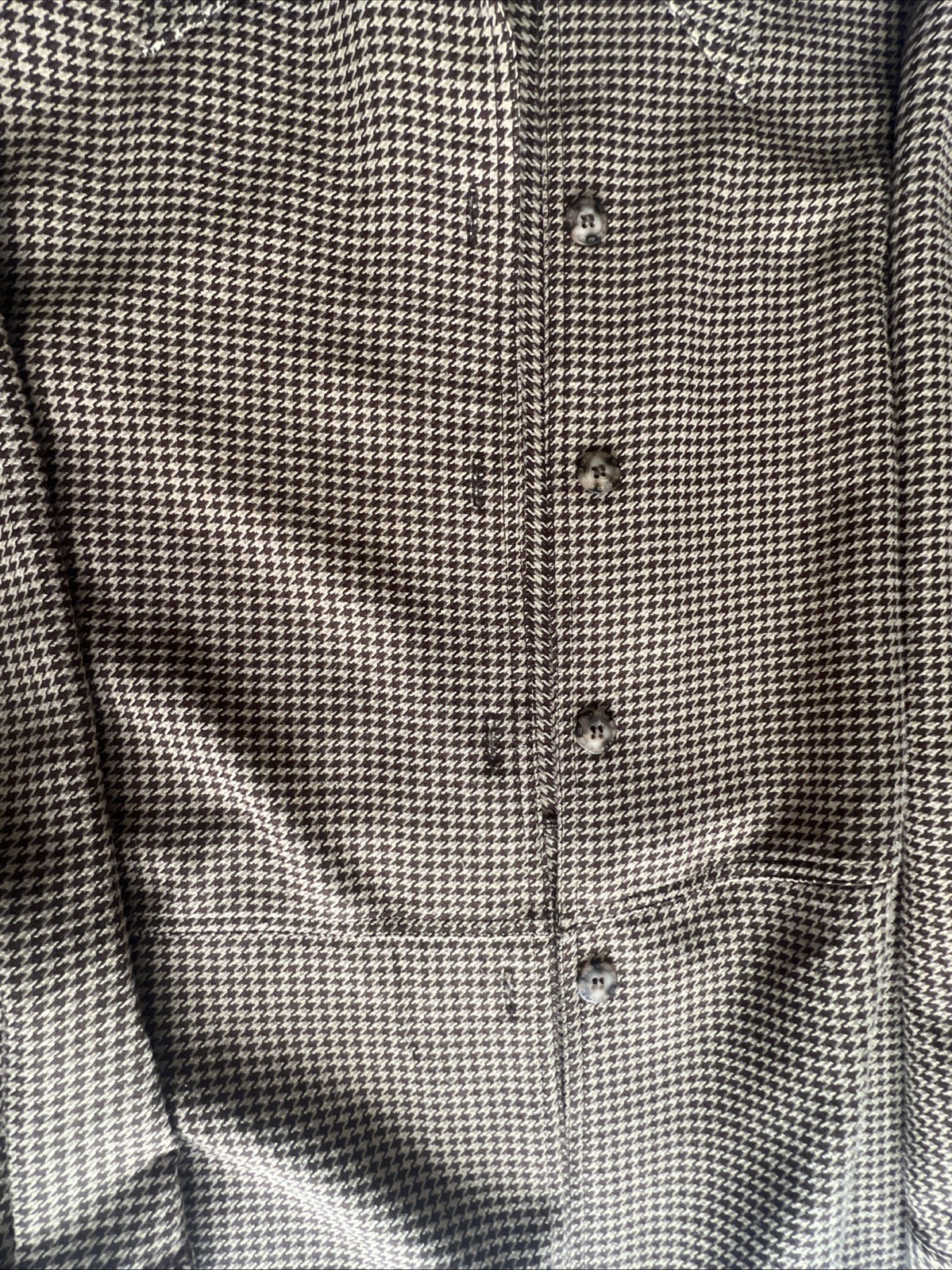 VTG Lady Darian houndstooth button-up Jacket brown and tan lightweight Sz 18W