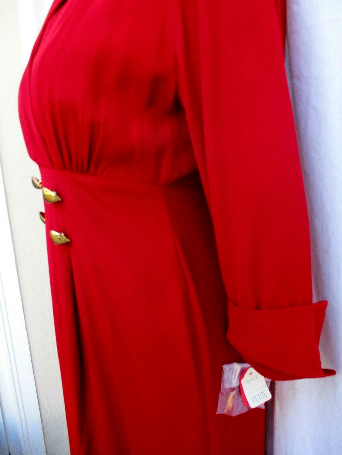 VTG 90’s..DARK RED..RAYON..EMPIRE..SEXY..DRESS..NEW OLD STOCK..sz 4