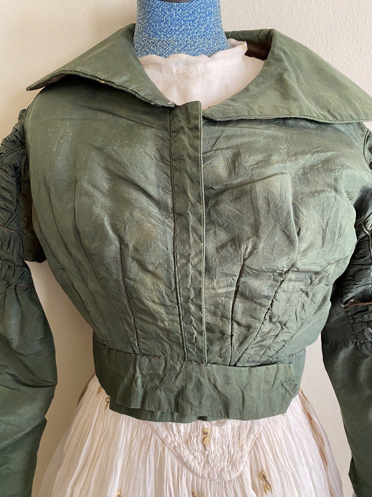 Rarest 1825 Regency Spencer Jacket Rich Emerald „Arsenic” Green Museum Quality!