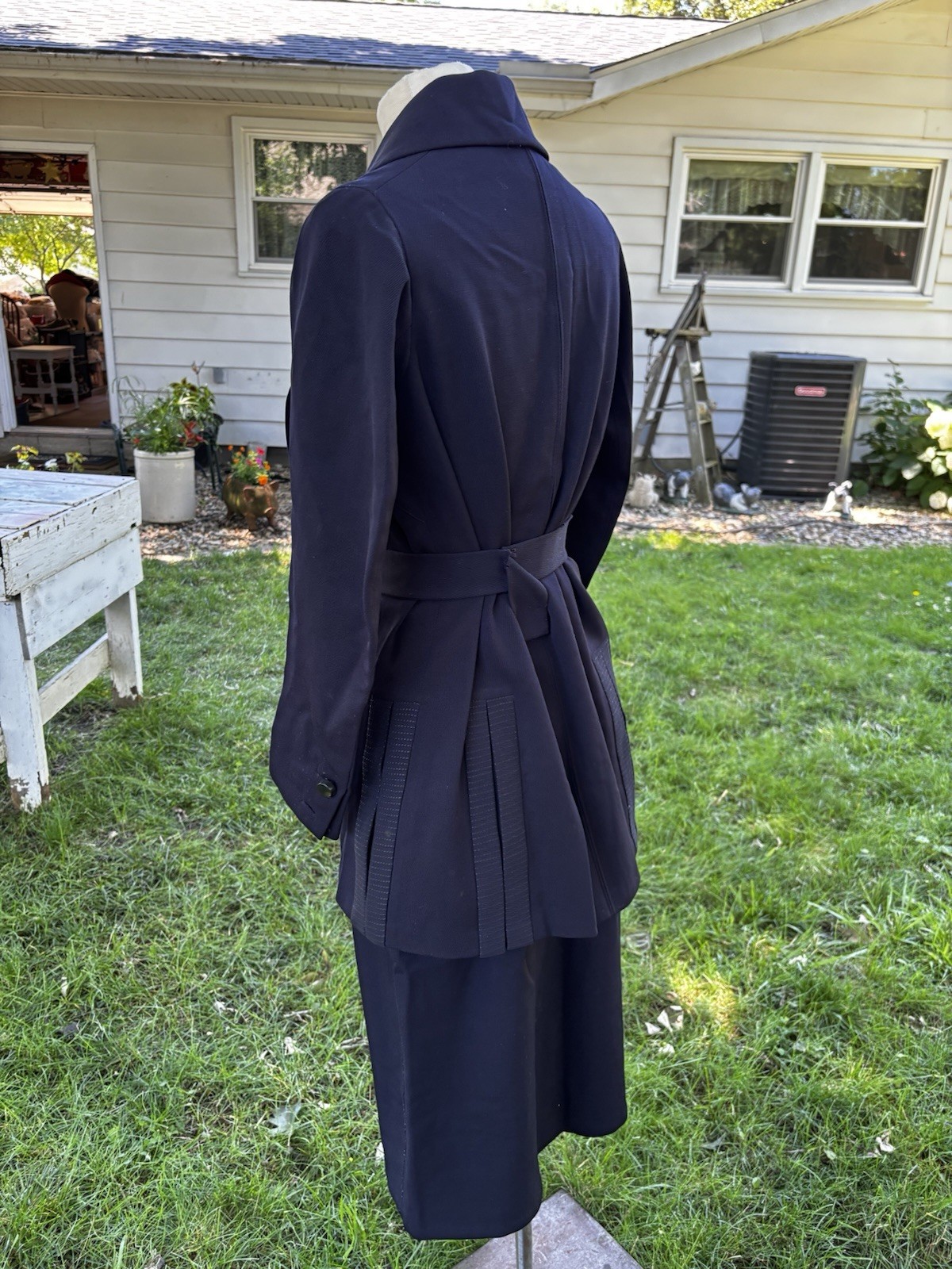 Antique Victorian Edwardian Walking Suit Jacket Skirt Set Wool 1910s