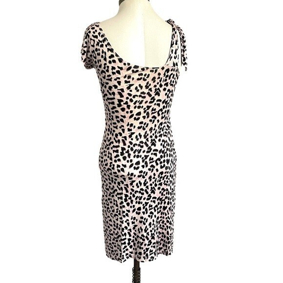 See by Chloe Pink Leopard Print Silk Jersey Asymmetric Dress – 6 🇮🇹