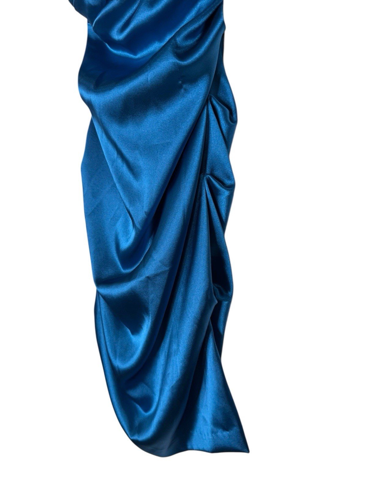 Vintage BLONDIE NITES Gorgeous Blue Formal Prom Party Wiggle Bodycon Satin Sexy